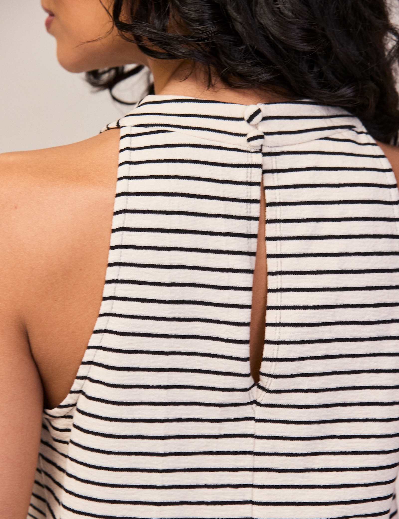 Pure Cotton Striped Halter Neck Vest Top - image 4