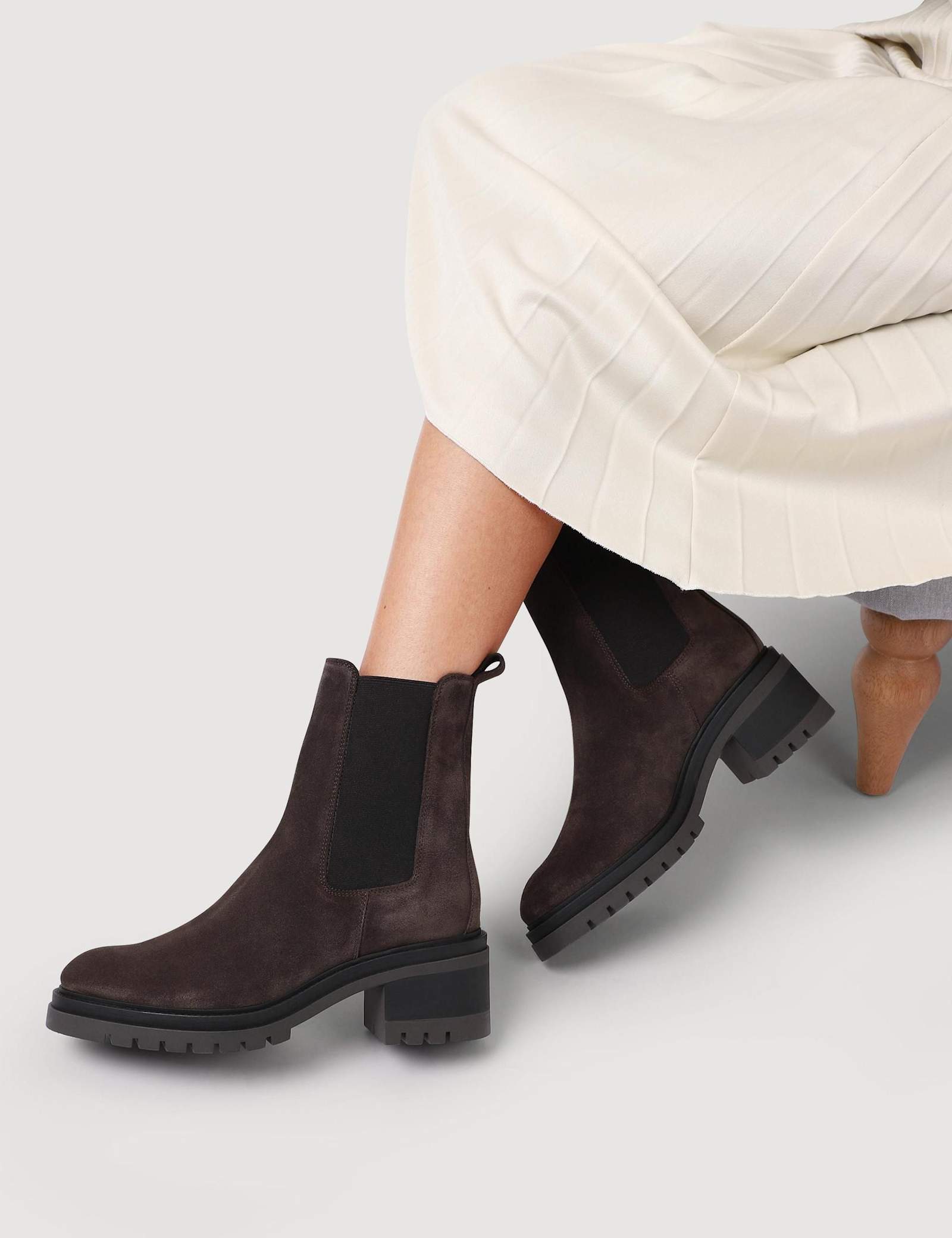Suede Block Heel Chelsea Boots - image 2