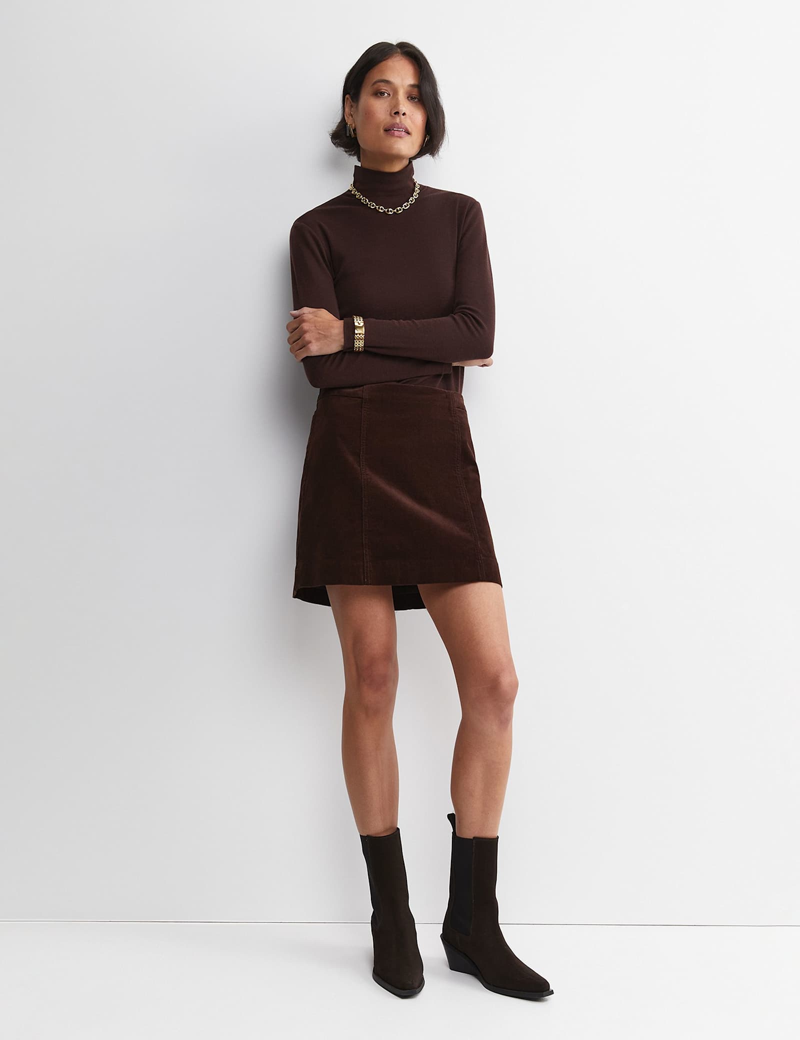 Cord Mini A-Line Skirt - image 2