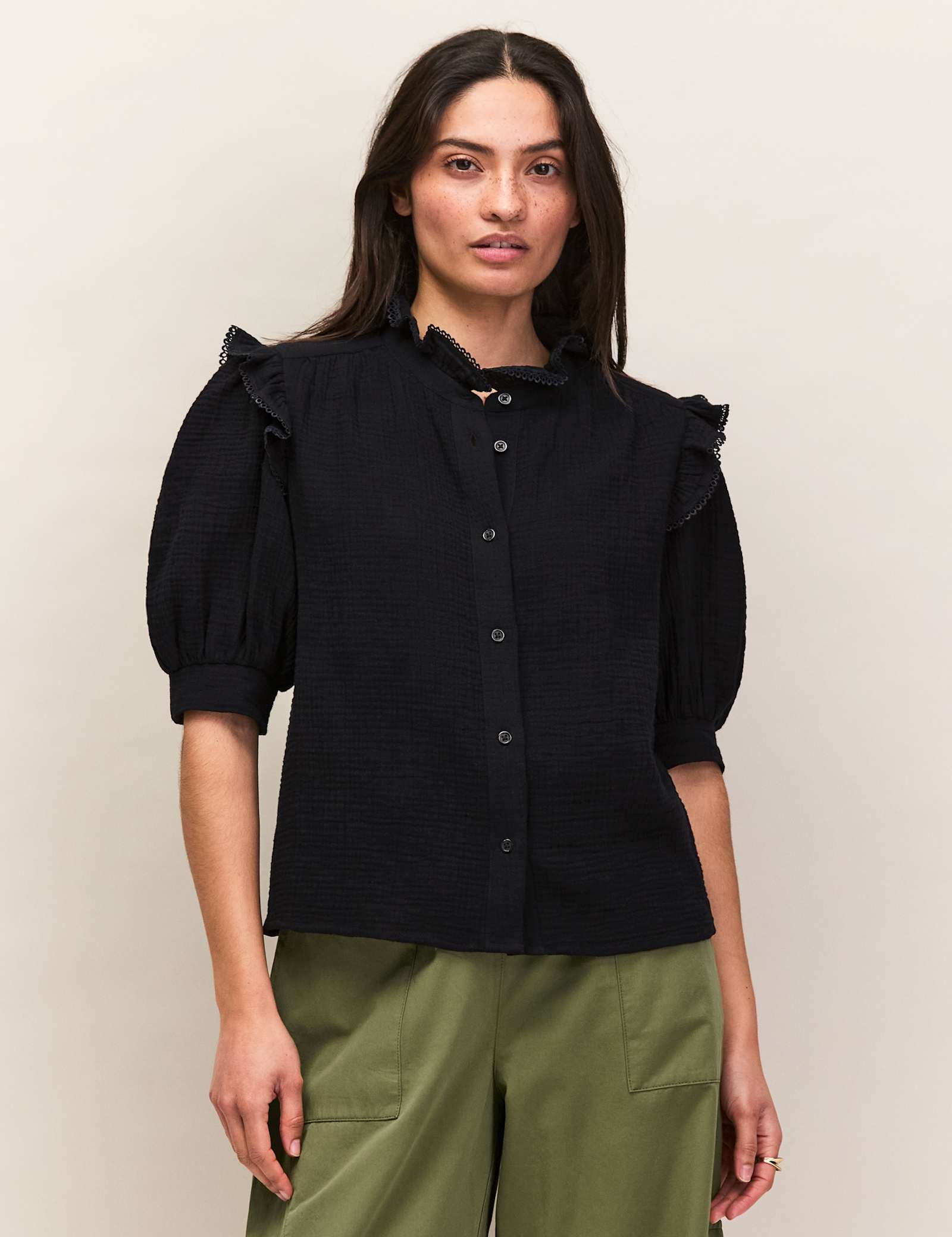 Pure Cotton Cheesecloth Short Sleeve Shirt - image 4