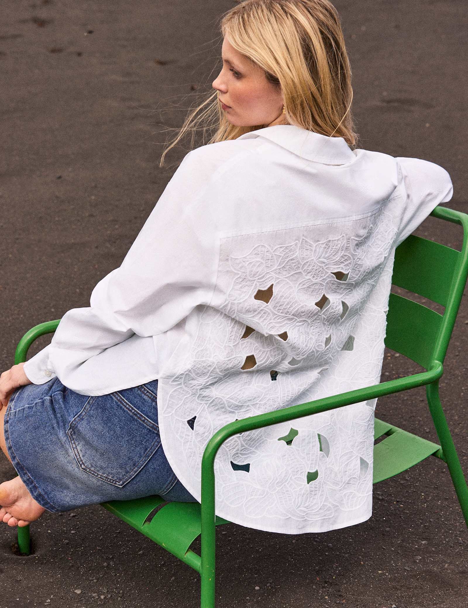 Pure Cotton Embroidered Relaxed Shirt - image 2