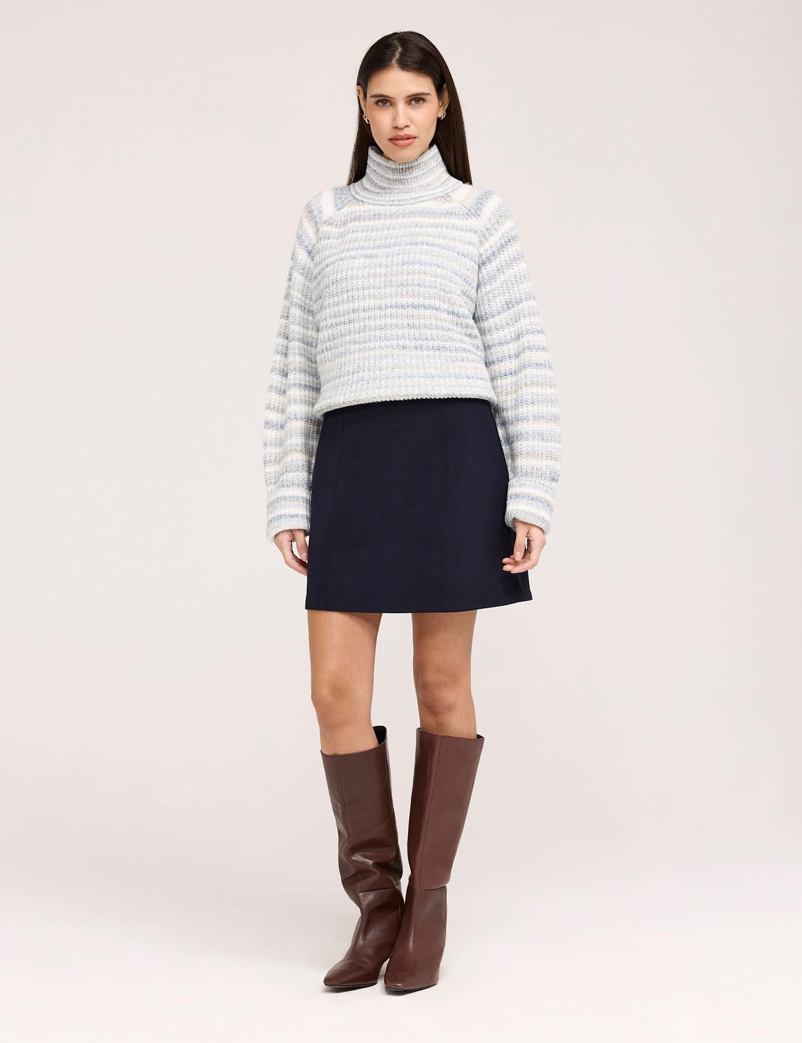 Twill Mini A-Line Skirt - image 1