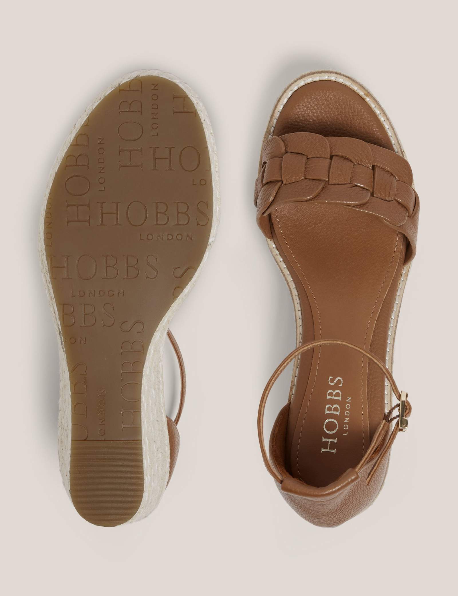 Leather Ankle Strap Wedge Espadrilles - image 5