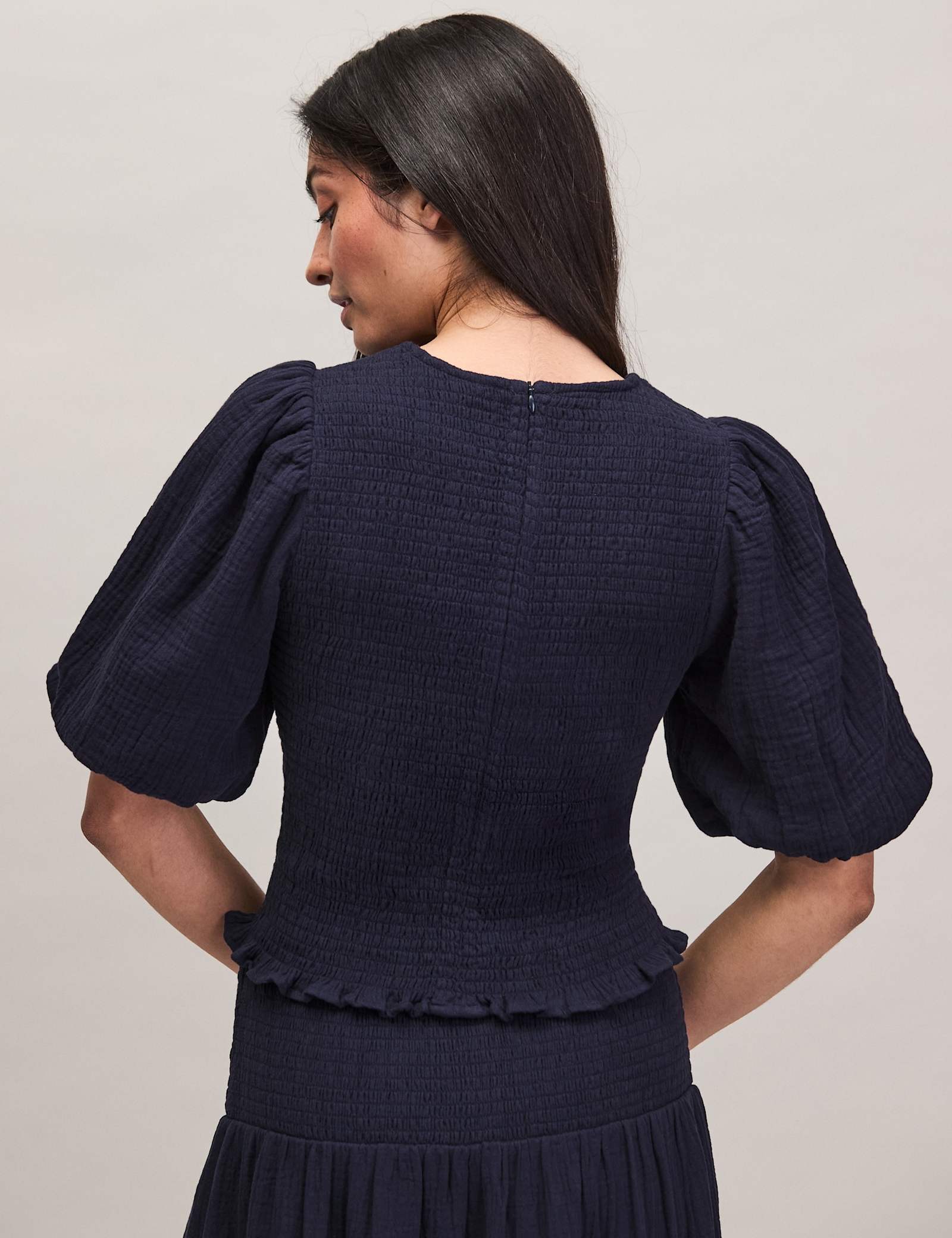 Pure Cotton Cheesecloth Shirred Top - image 5