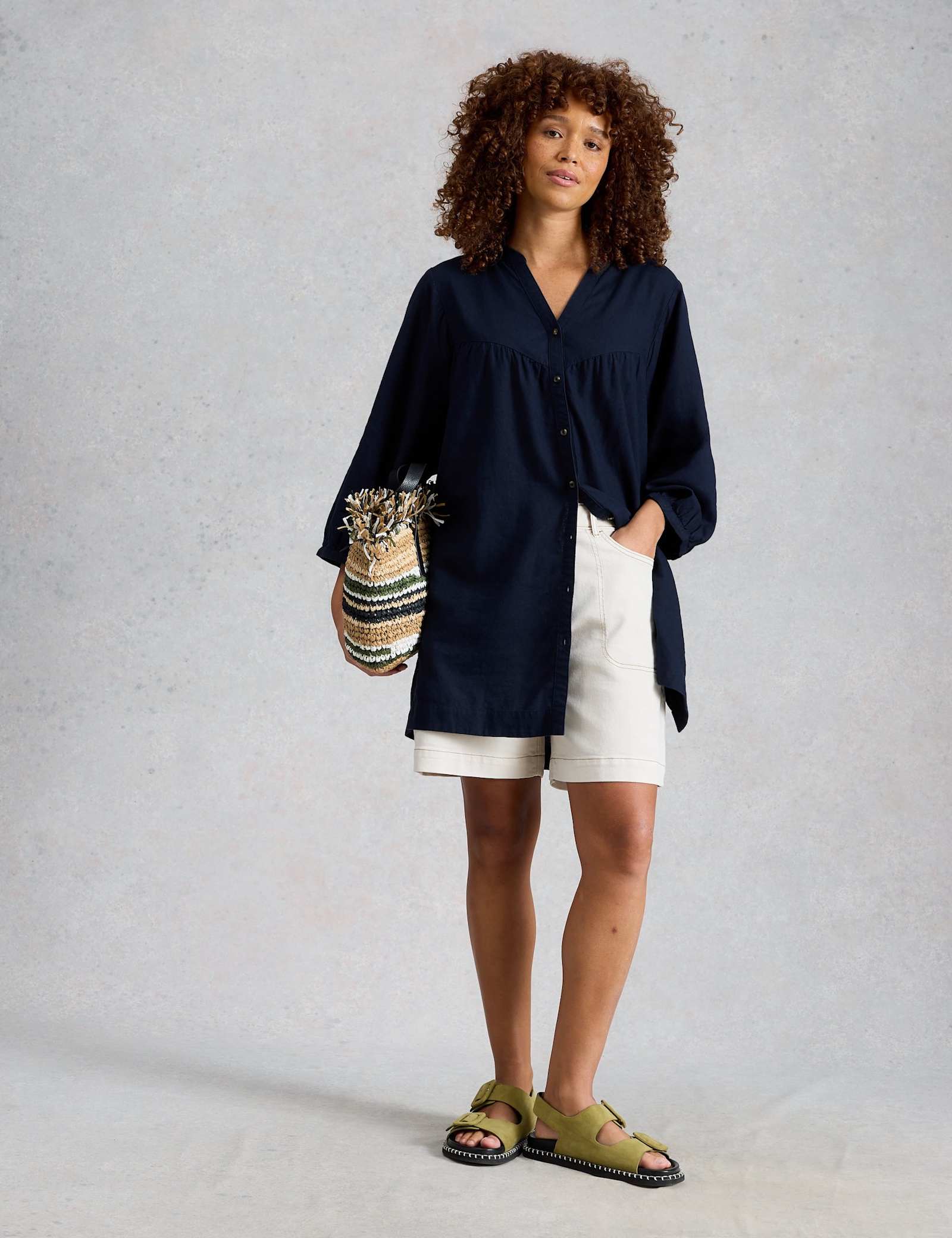 Linen Rich Notch Neck Tunic - image 3