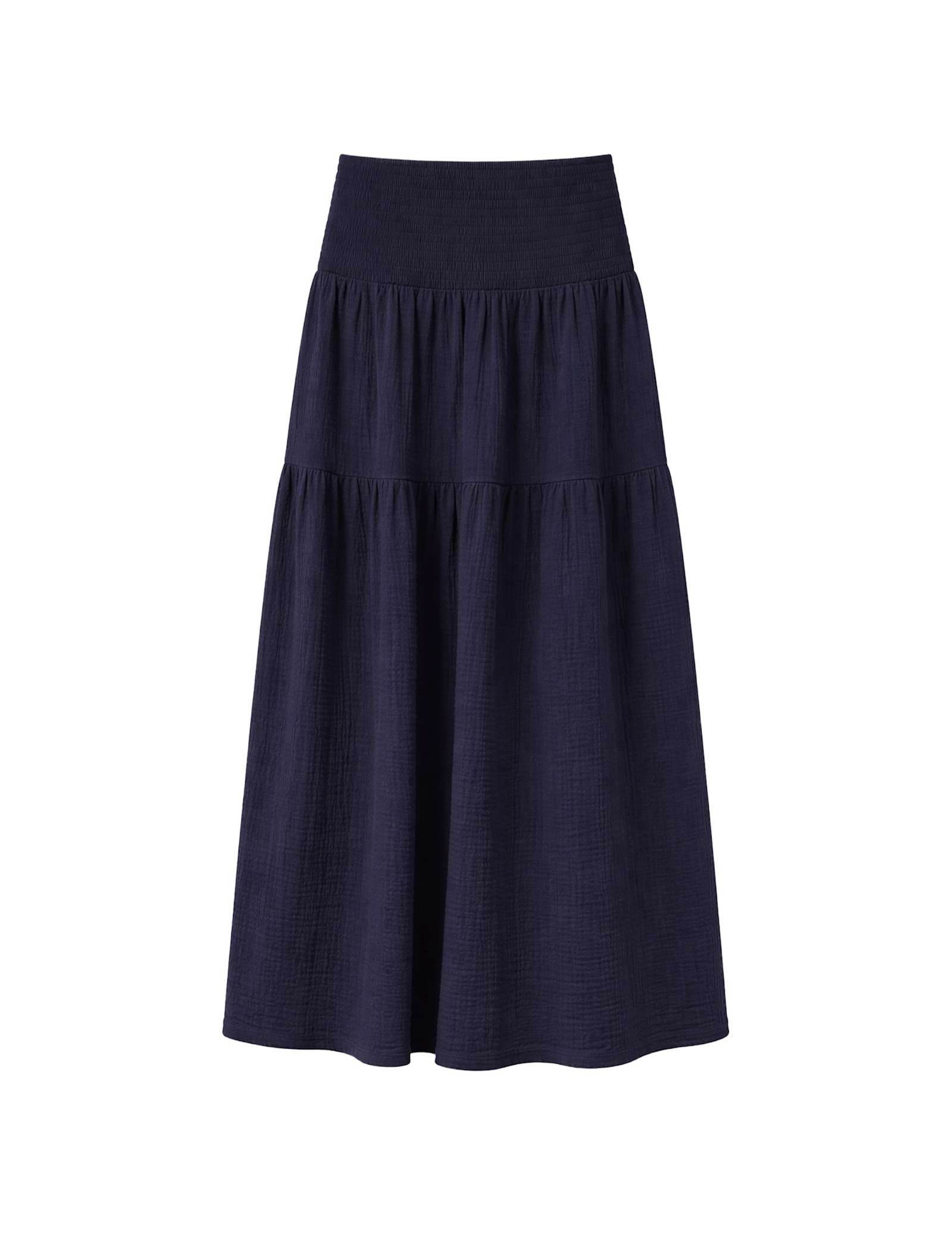Textured Shirred Maxi Tiered Skirt - image 1