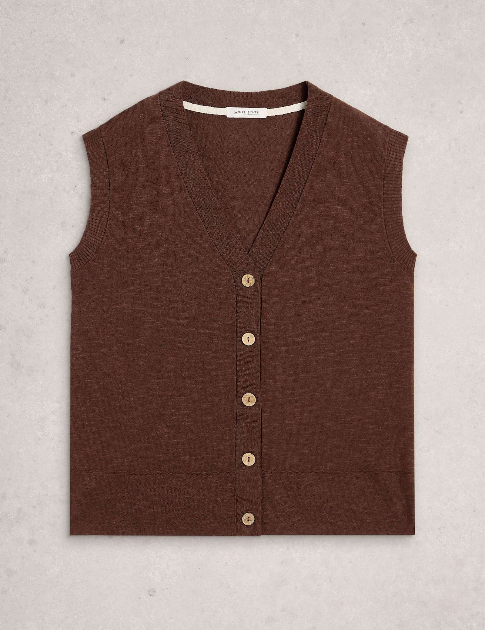 Cotton Rich V-Neck Knitted Vest - image 1