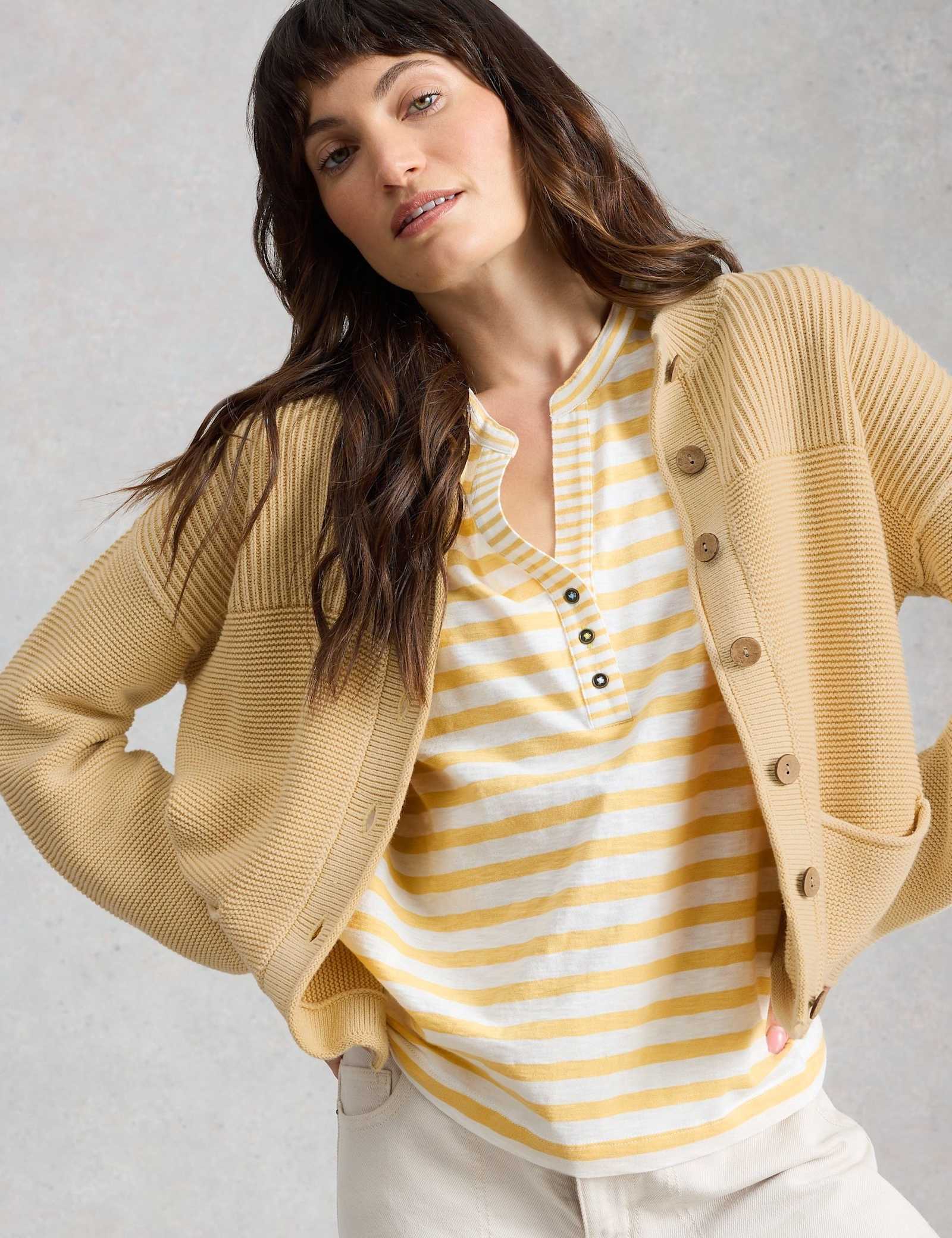 Pure Cotton Striped Notch Neck Vest Top - image 5