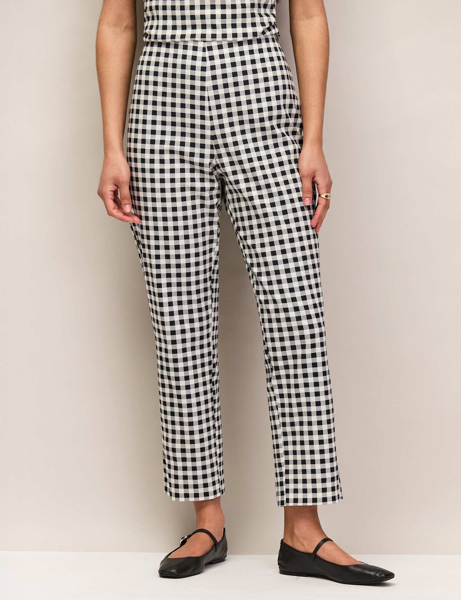 Cotton Rich Checked Slim Fit Trousers - image 5