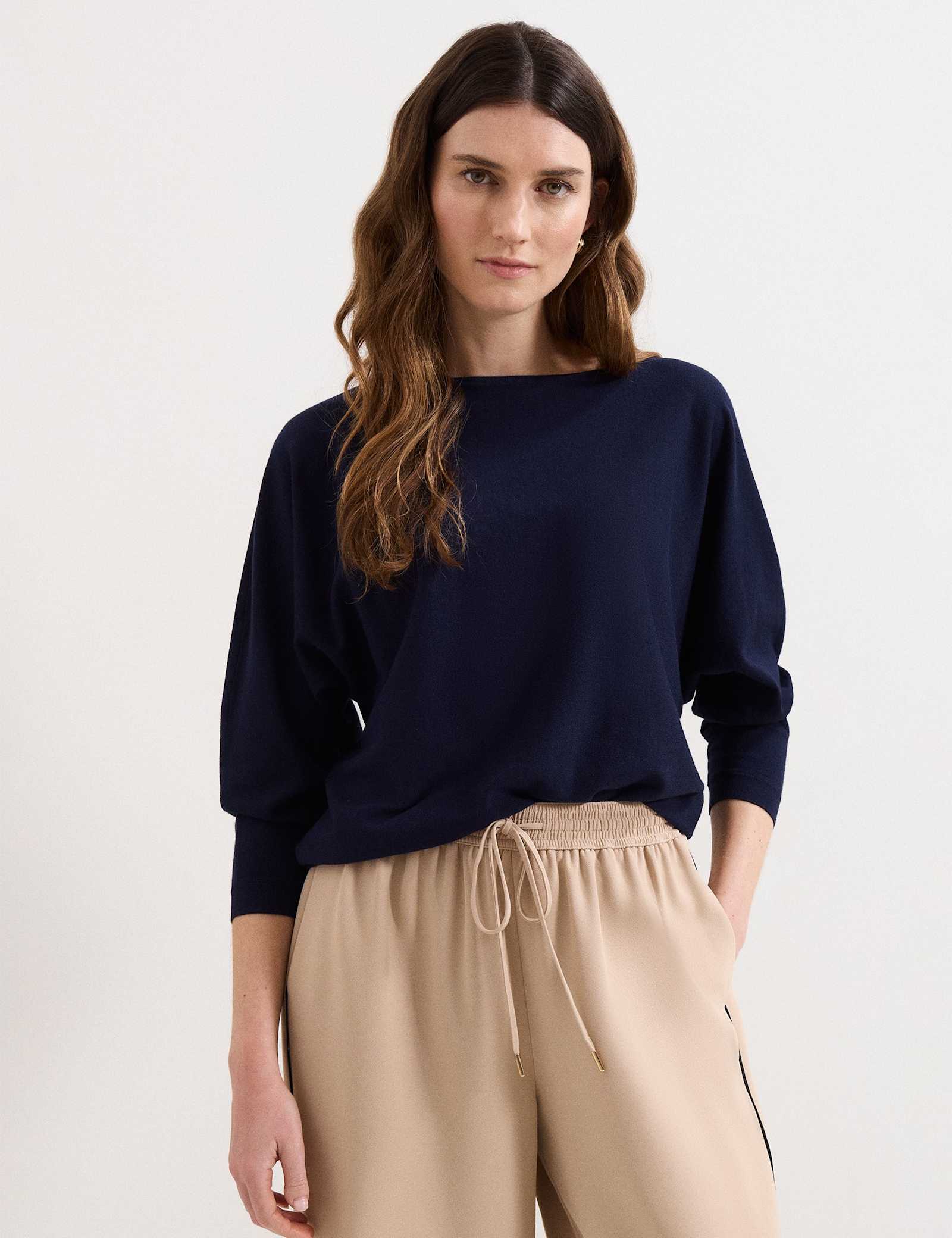 Slash Neck Batwing Longline Jumper - image 4