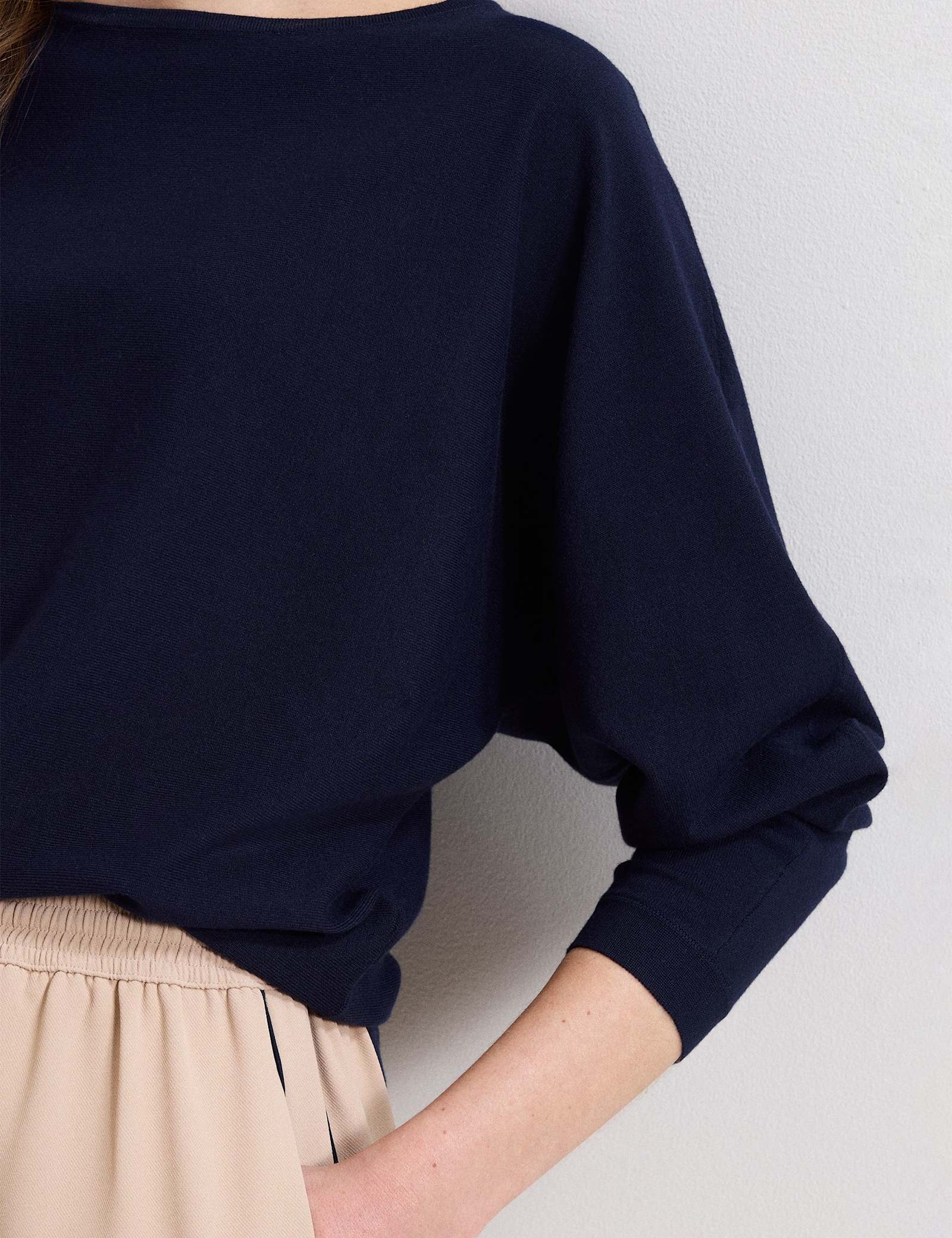 Slash Neck Batwing Longline Jumper - image 5