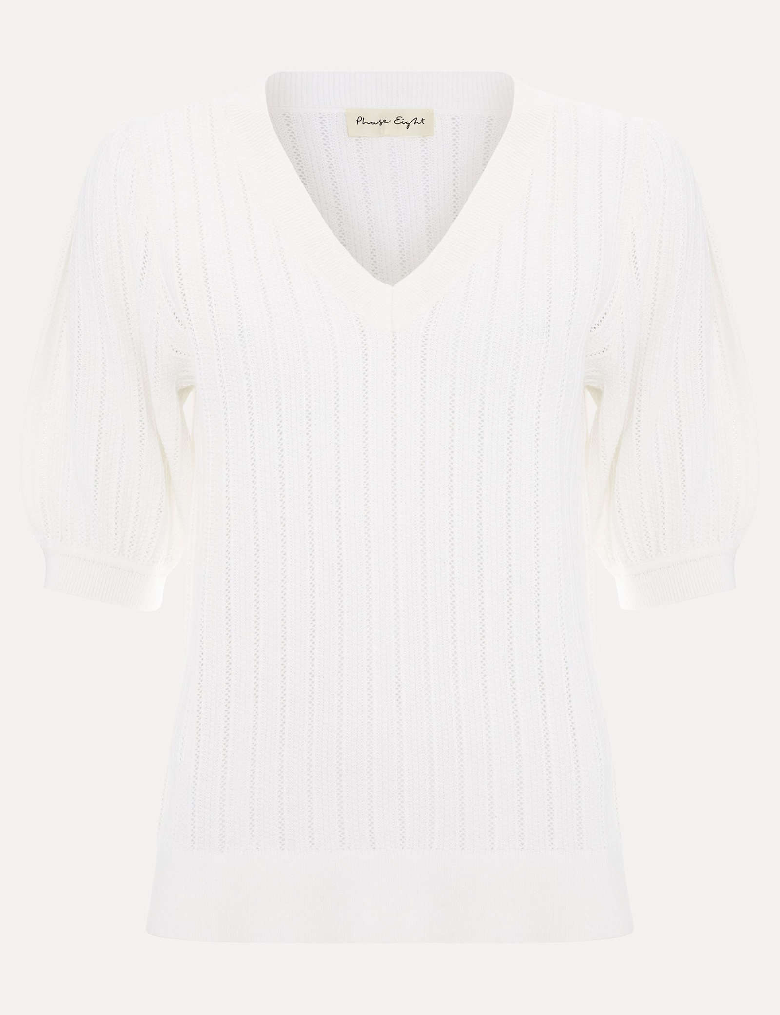 Cotton Rich Textured V-Neck Top - image 1