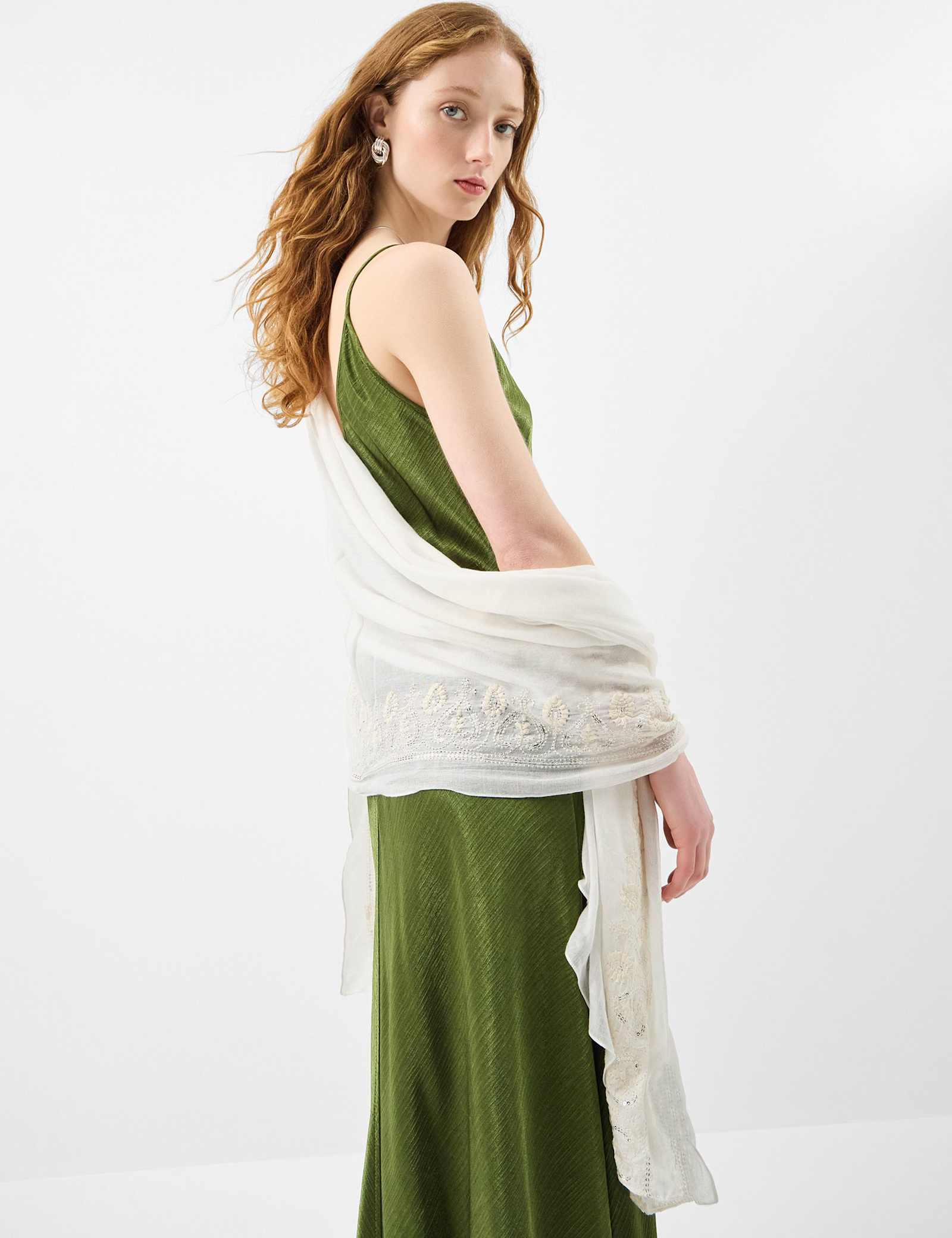 Embroidered Sequin Scarf - image 3