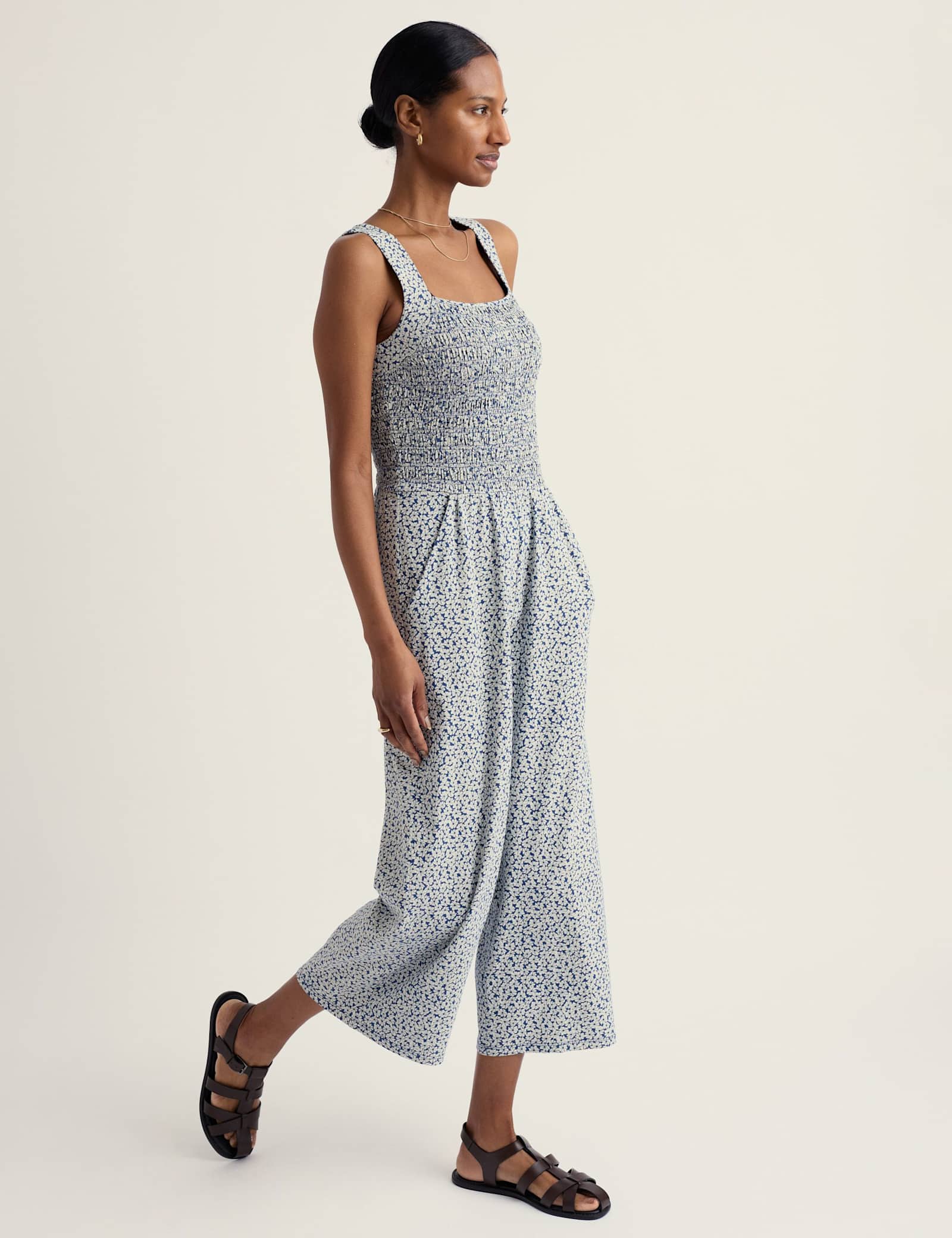 Cotton Rich Jersey Printed Cropped Jumpsuit - image 5