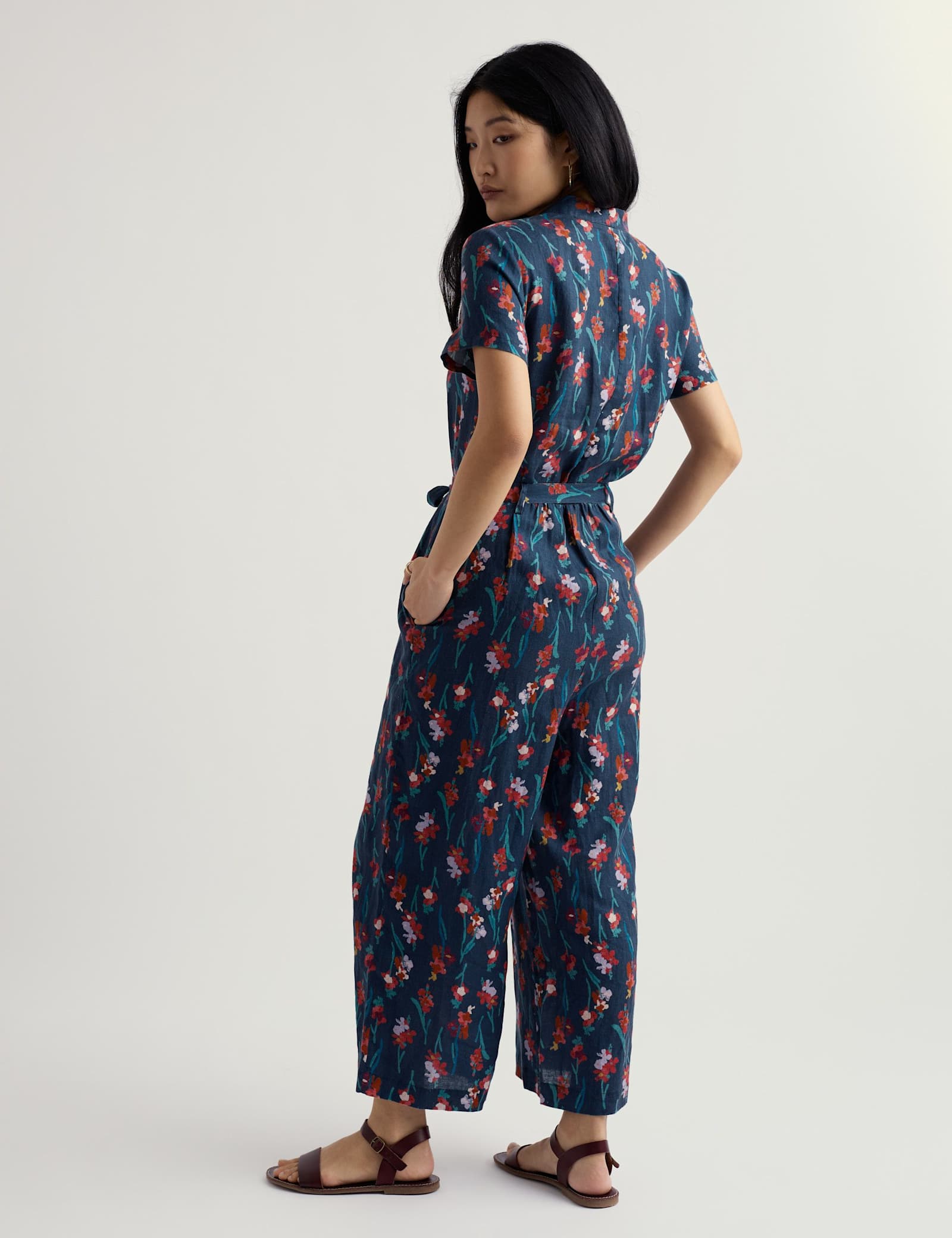Pure Linen Floral Jumpsuit - image 4
