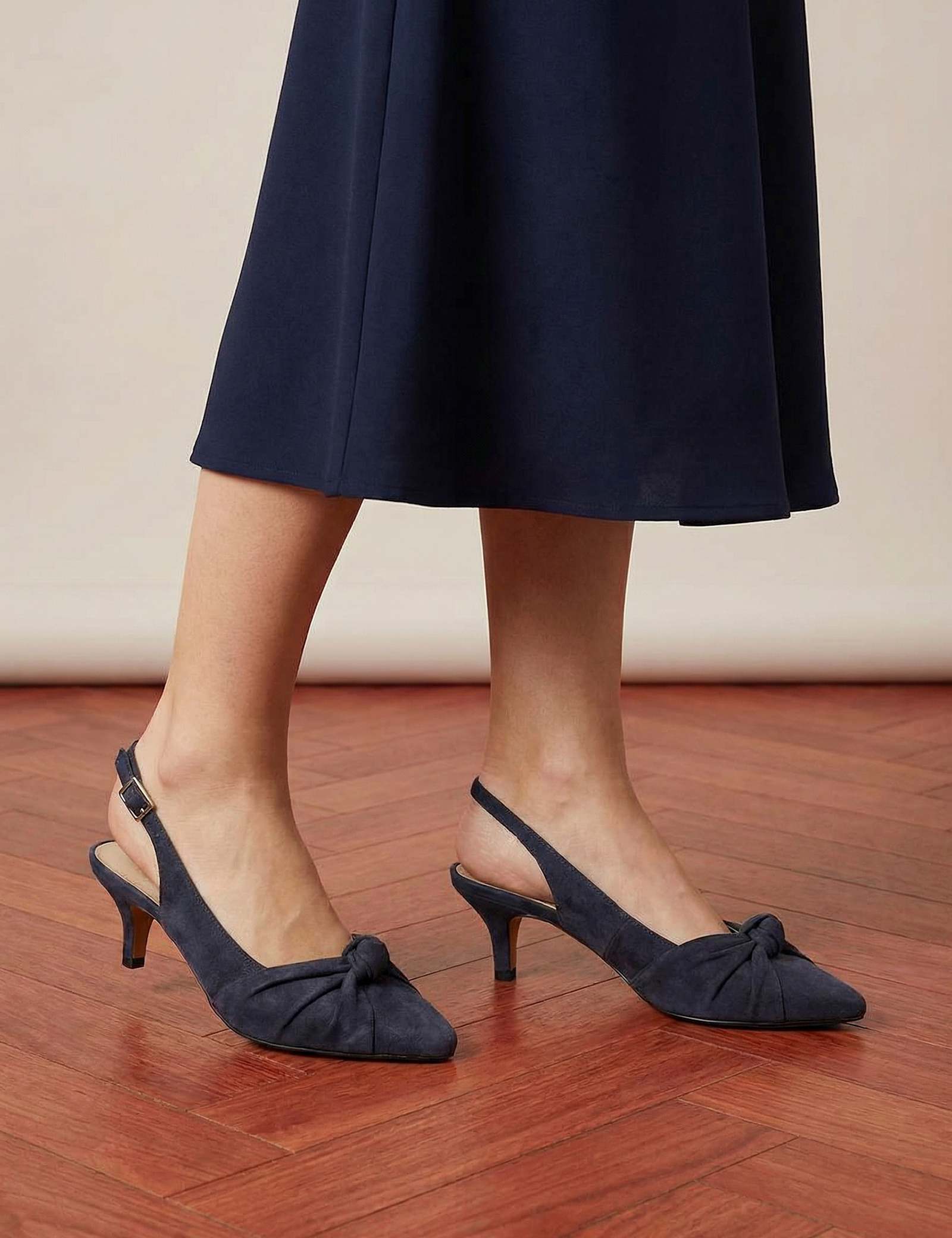Suede Kitten Heel Court Shoes - image 1