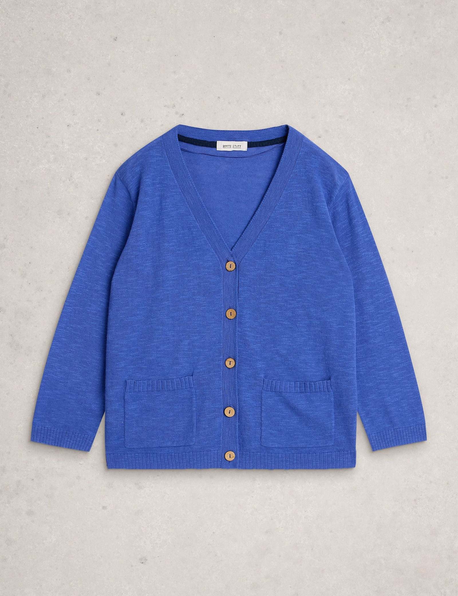 Cotton Rich V-Neck Cardigan with Linen - image 4