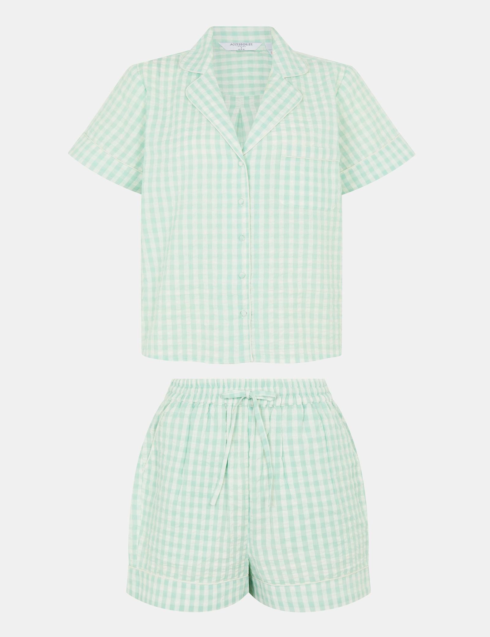 Pure Cotton Gingham Shortie Set - image 1