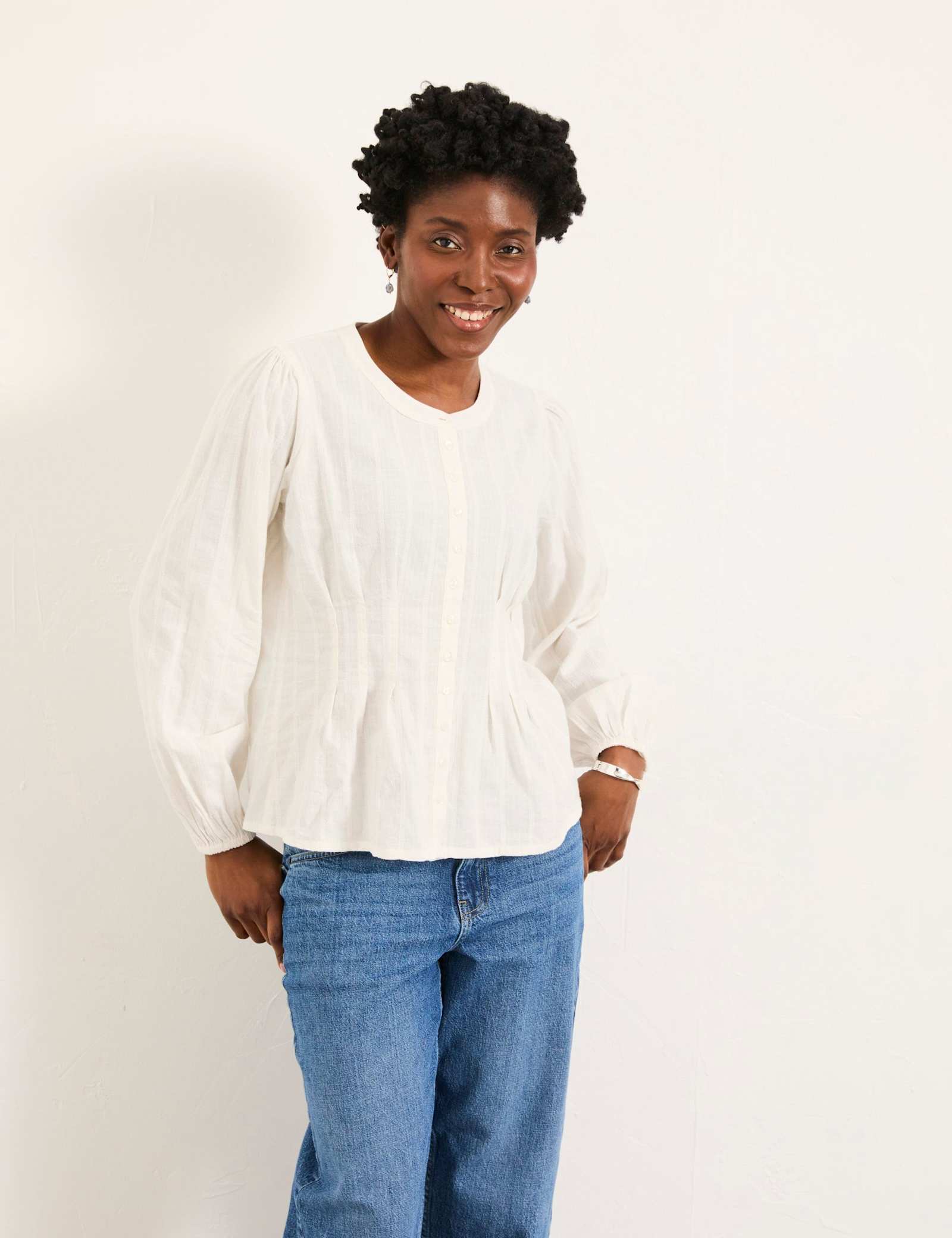 Cotton Rich Button Through Blouse - image 2