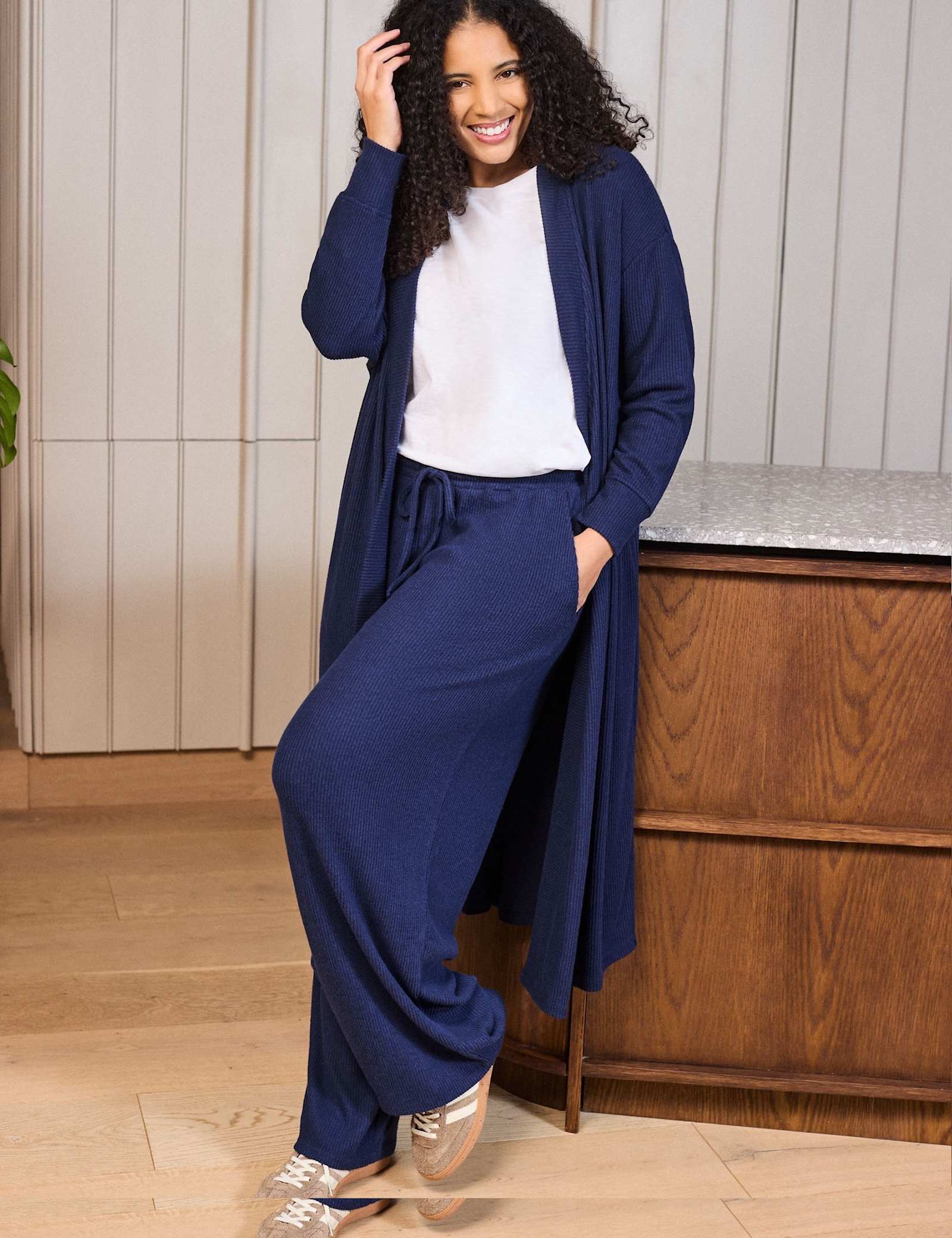 Supersoft Ribbed Drawstring Wide Leg Joggers - image 2