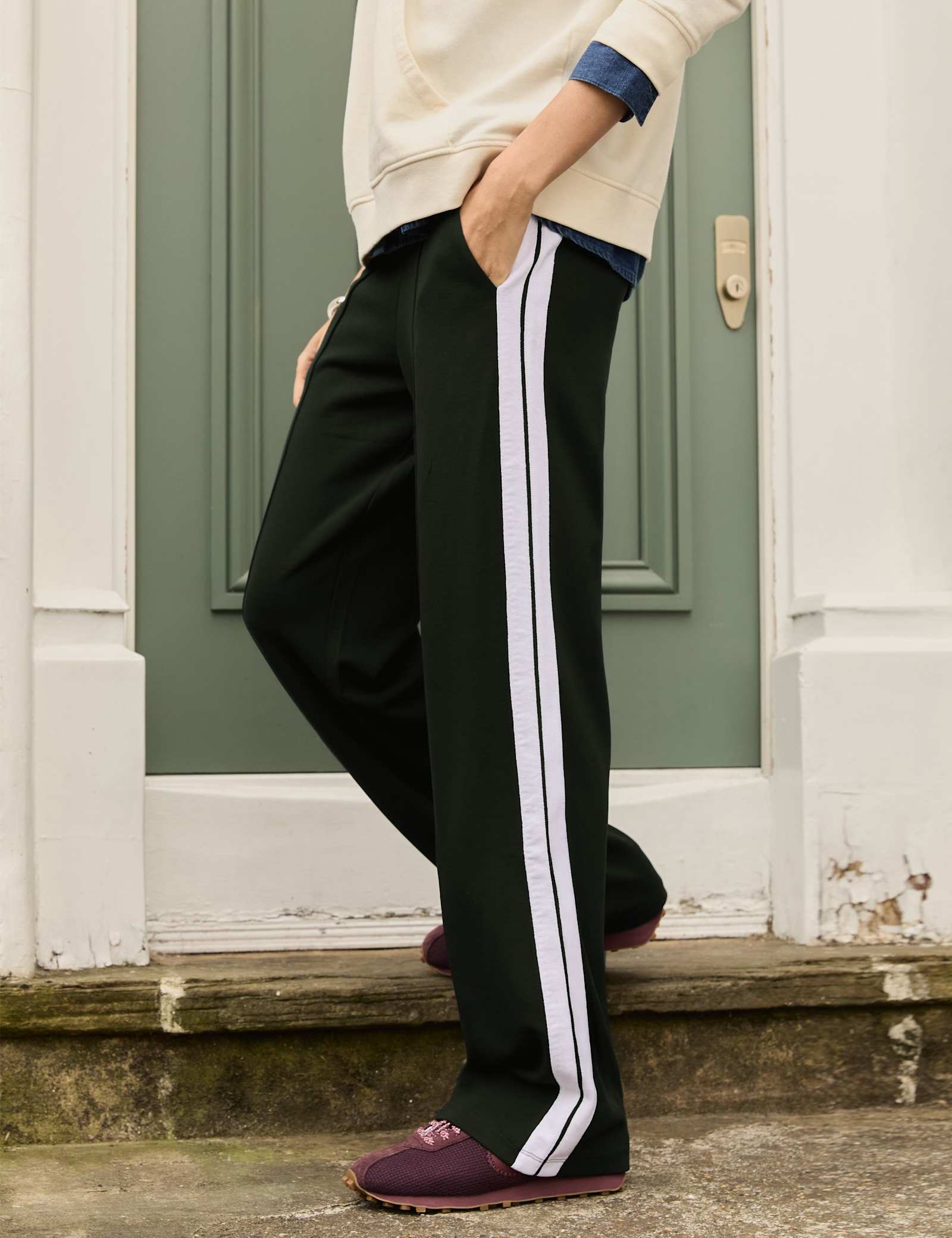 Ponte Side Stripe Wide Leg Trousers - image 3