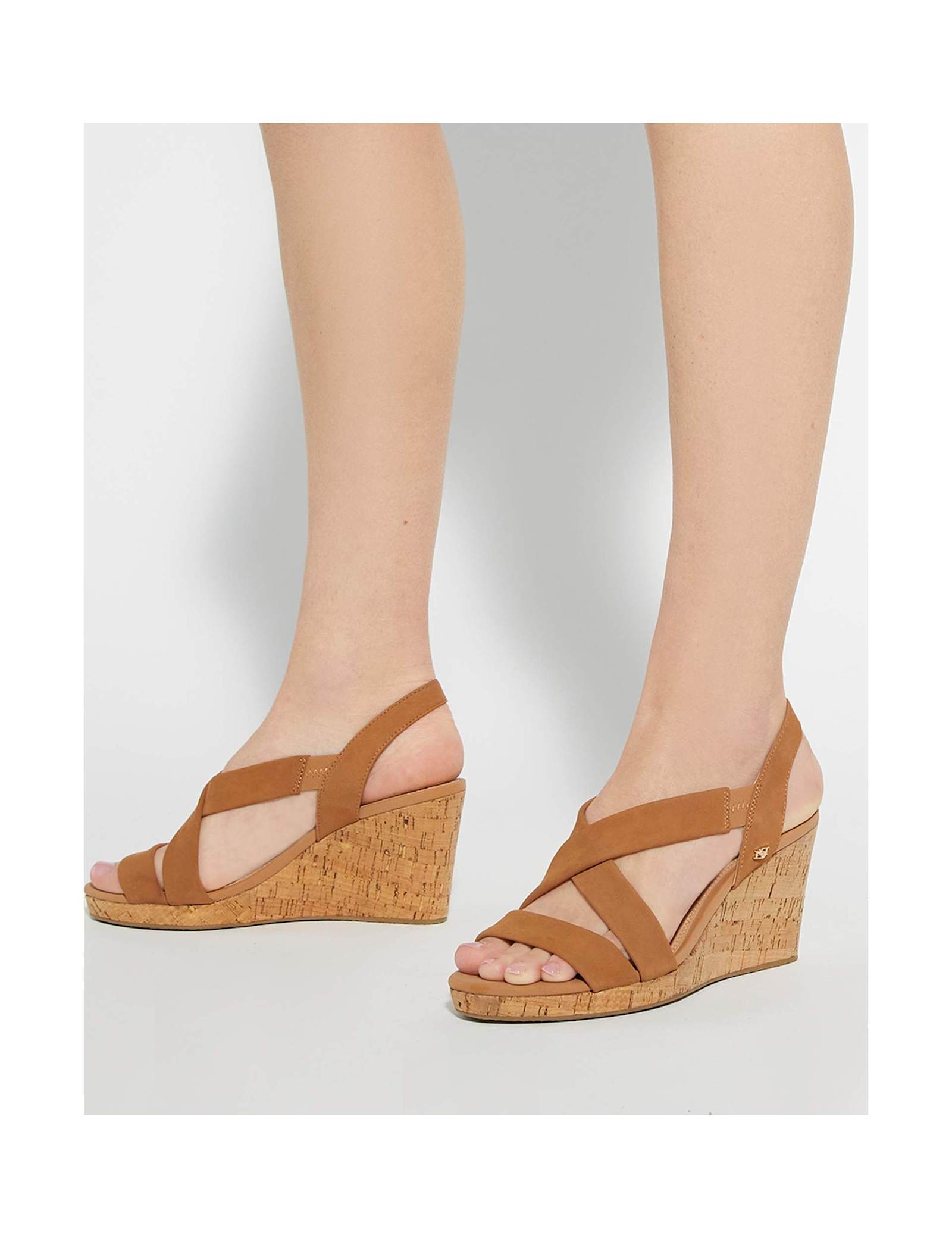 Wide Fit Leather Strappy Wedge Sandals - image 1