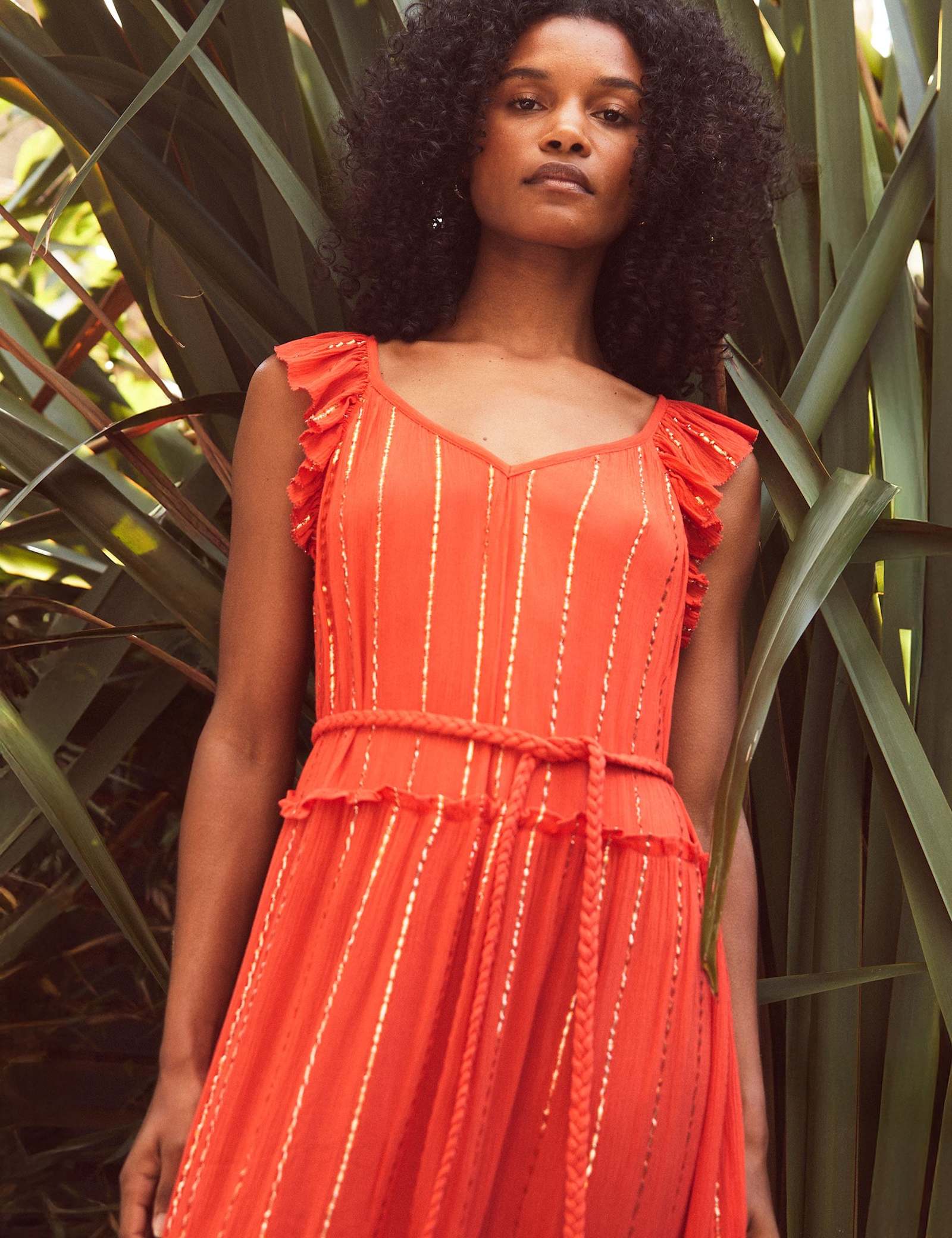 Sparkly V-Neck Ruffle Maxi Tiered Dress - image 4