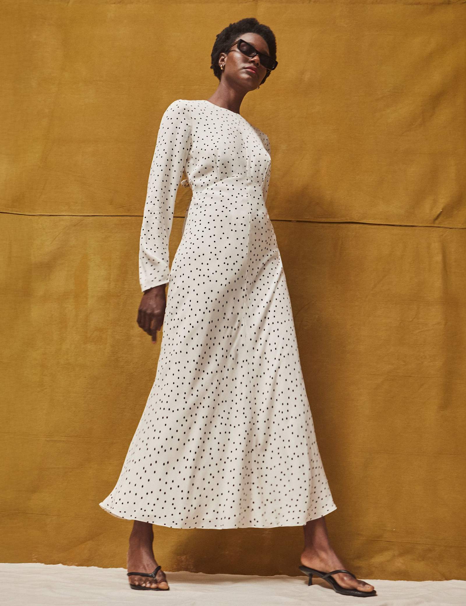 Polka Dot Midaxi Skater Dress - image 1