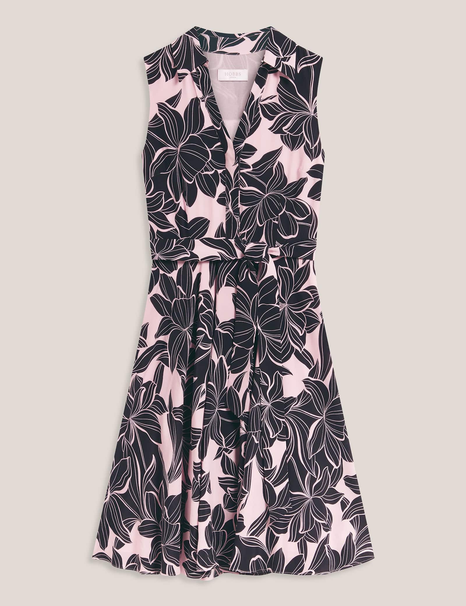 Floral V-Neck Knee Length Skater Dress - image 1