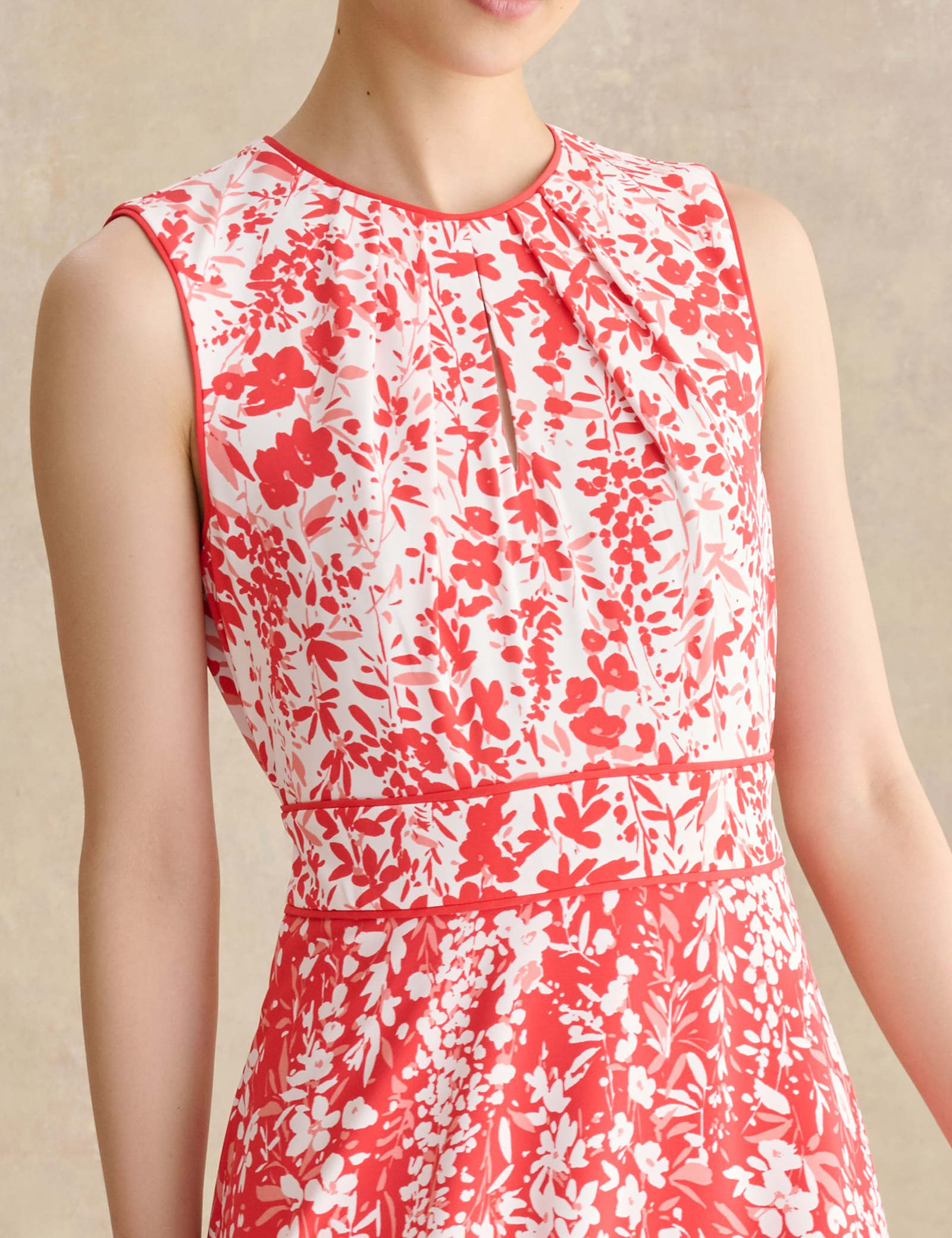 Floral Tie Waist Midi Waisted Dress - image 3