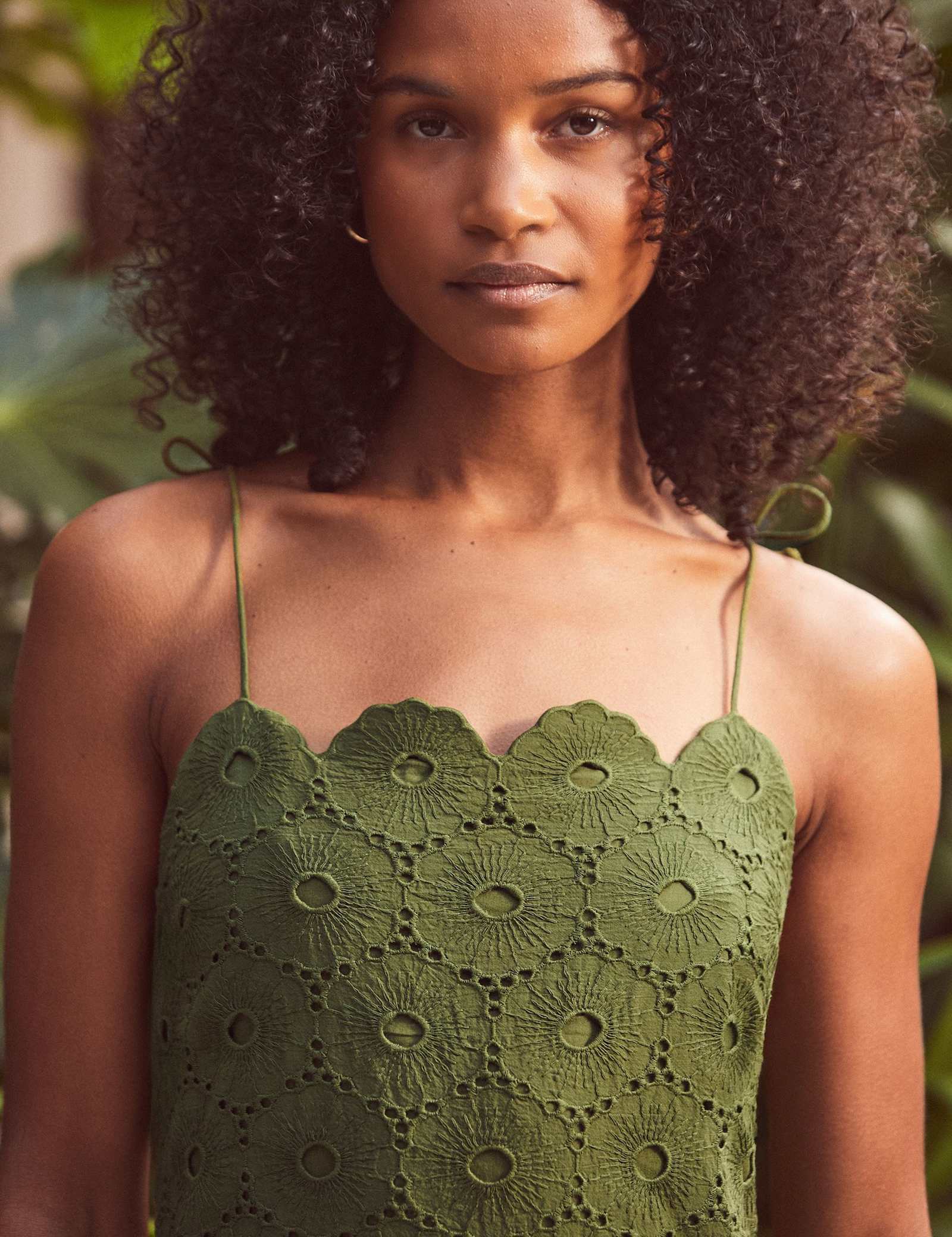 Pure Cotton Broderie Strappy Midaxi Column Dress - image 2