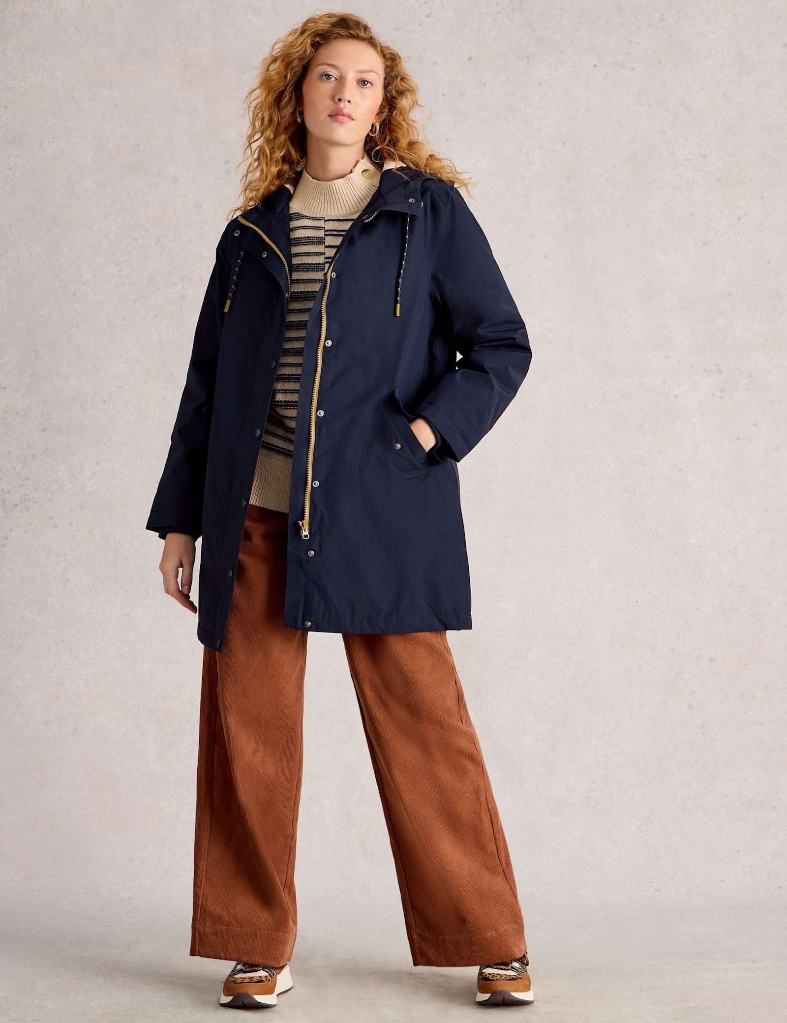 Cotton Rich Hooded Relaxed Raincoat - image 2