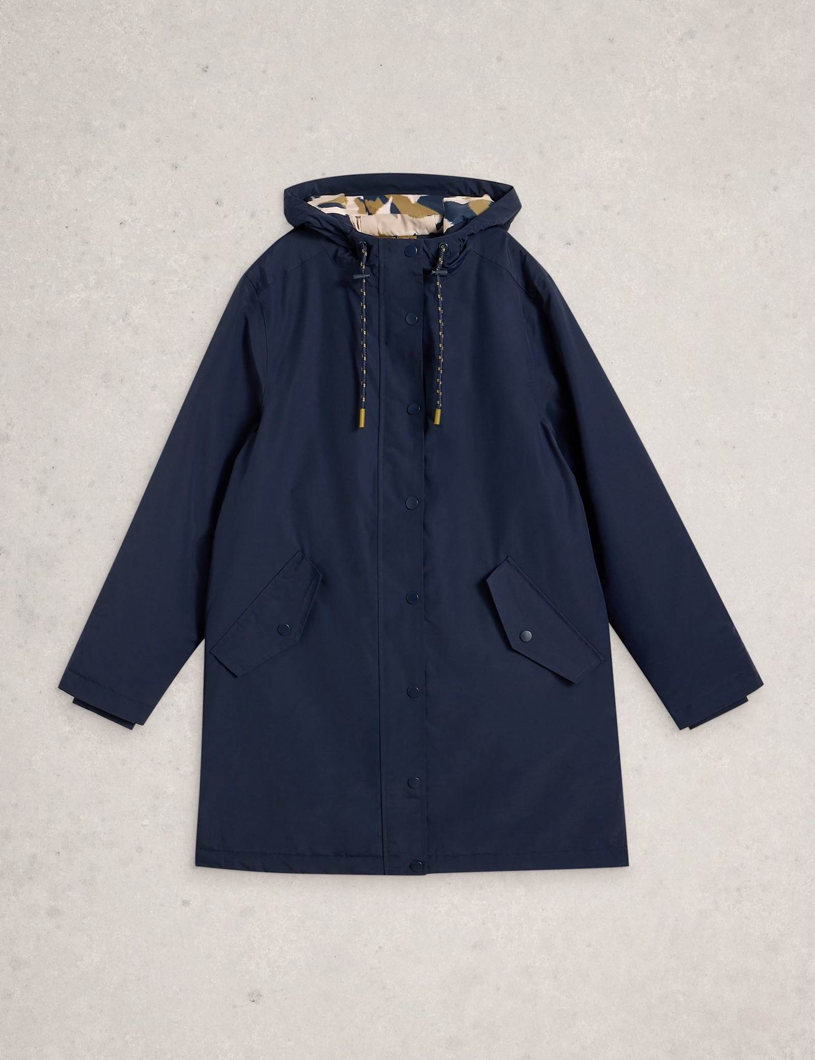 Cotton Rich Hooded Relaxed Raincoat - image 1