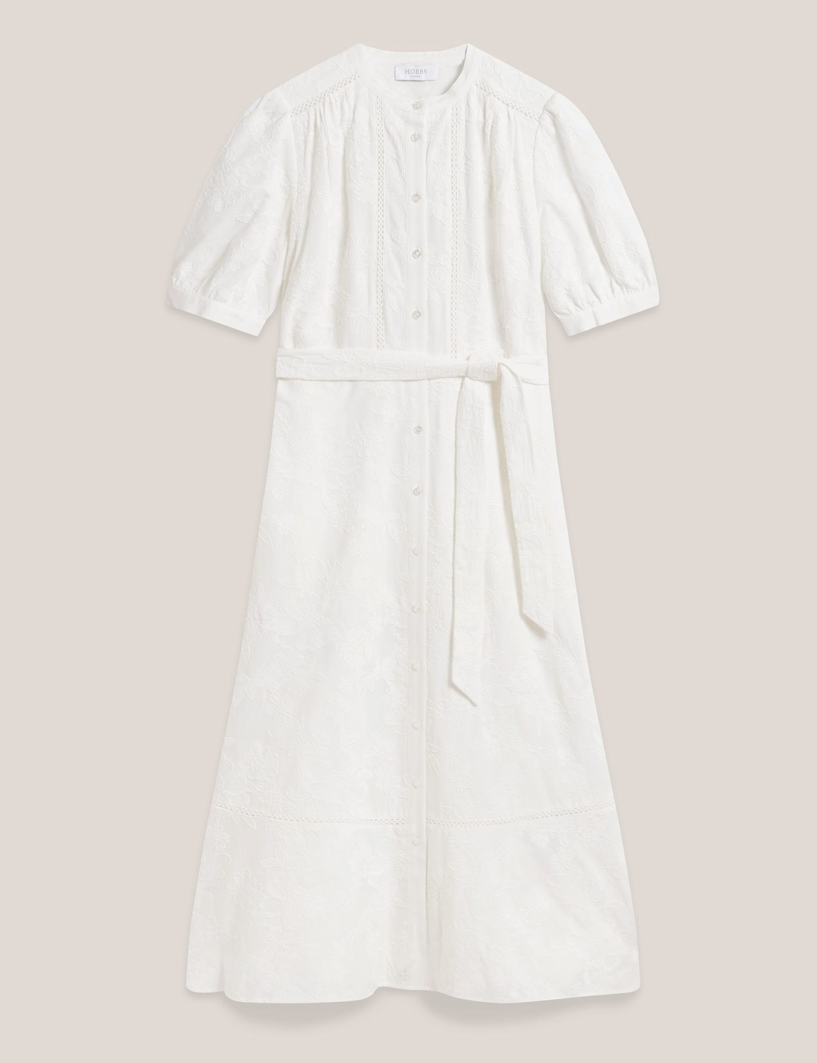 Pure Cotton Embroidered Midi Waisted Dress - image 1