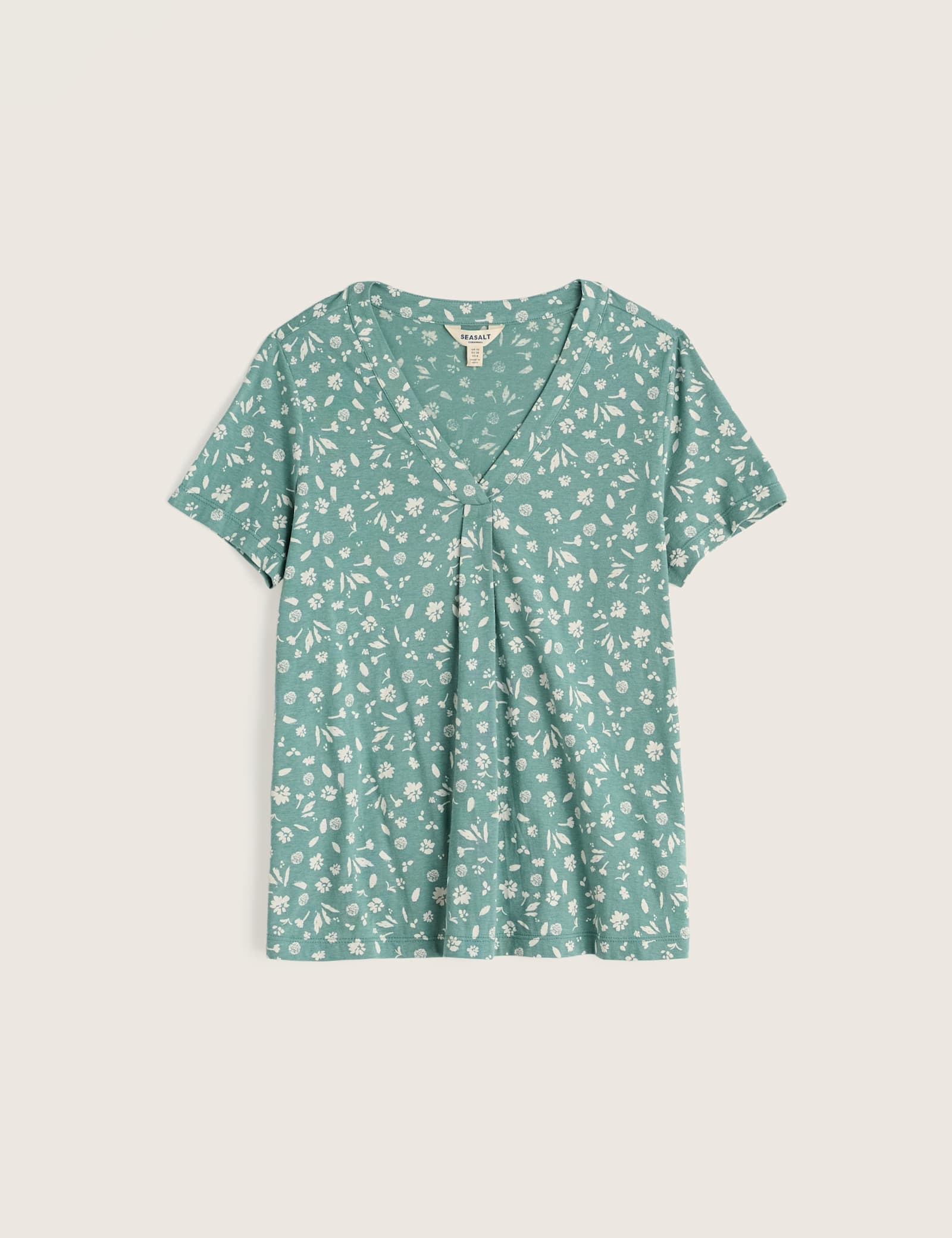 Cotton Rich Floral Pleat Detail Top - image 1