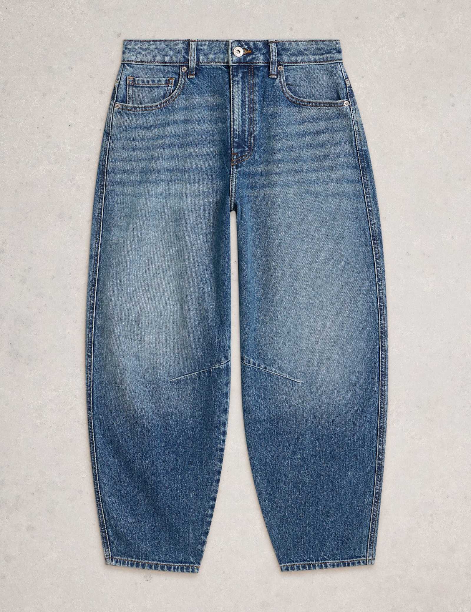 Mid Rise Barrel Ankle Grazer Jeans - image 1
