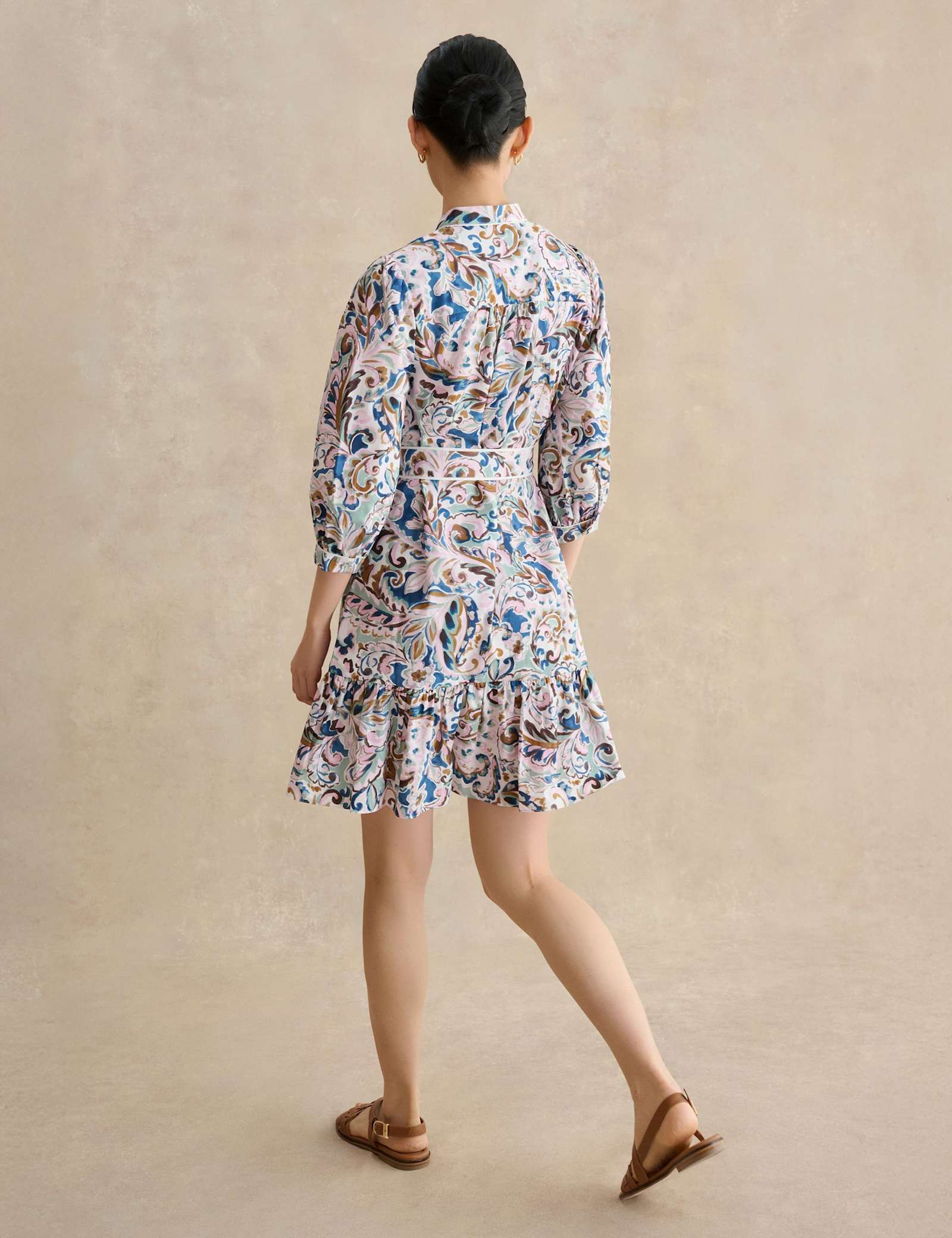 Pure Cotton Paisley Mini Tiered Dress - image 5