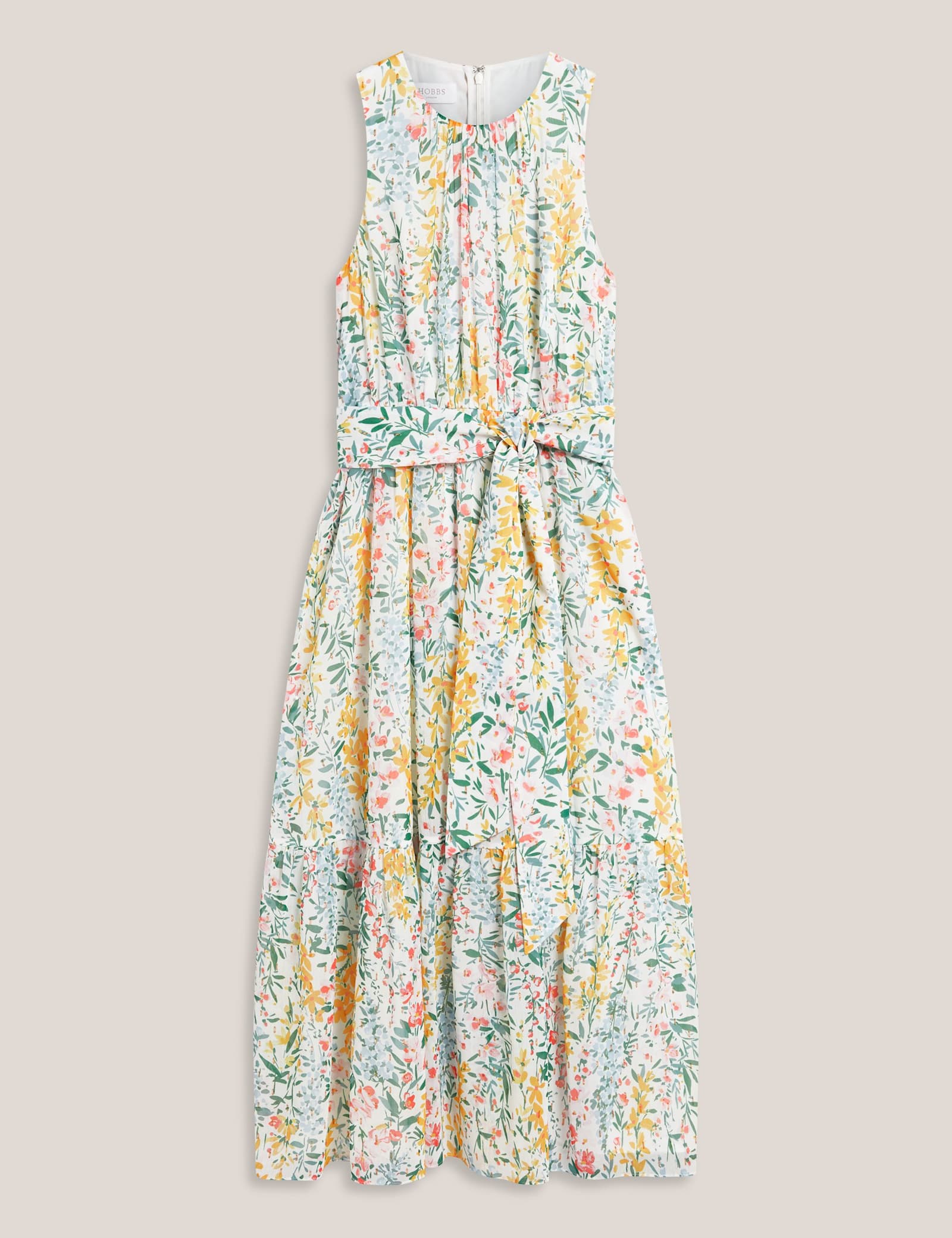 Floral Belted Midi Waisted Dress - image 1