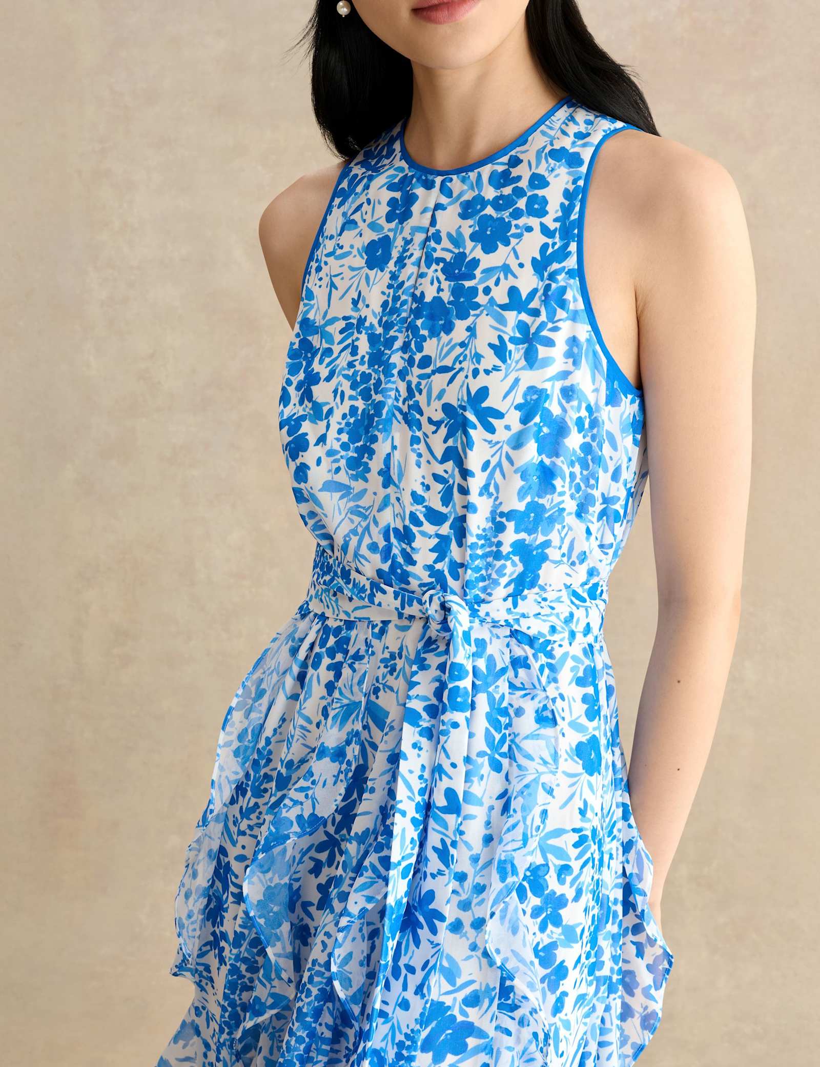 Floral Belted Ruffle Maxi Waisted Dress - image 3
