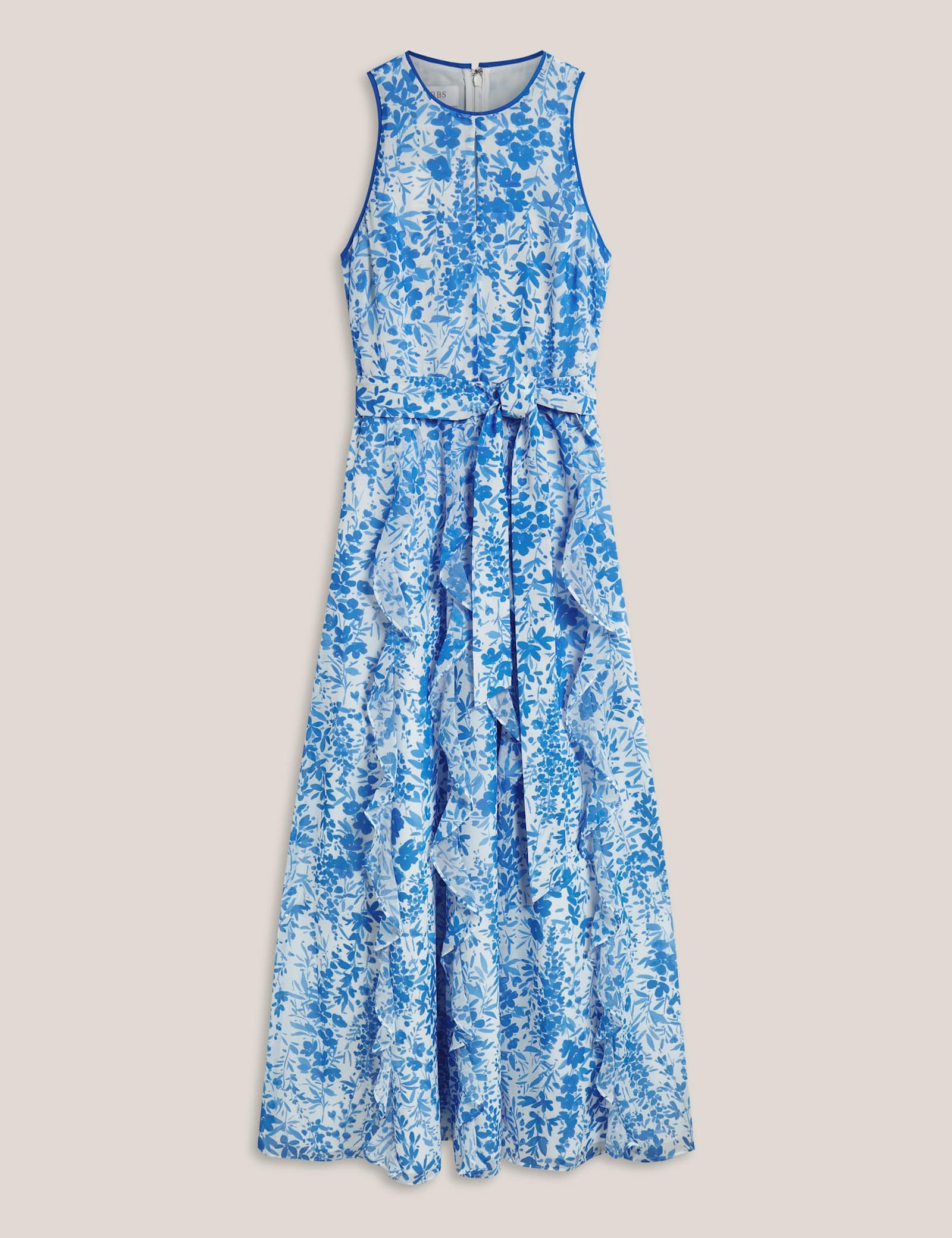 Floral Belted Ruffle Maxi Waisted Dress - image 1