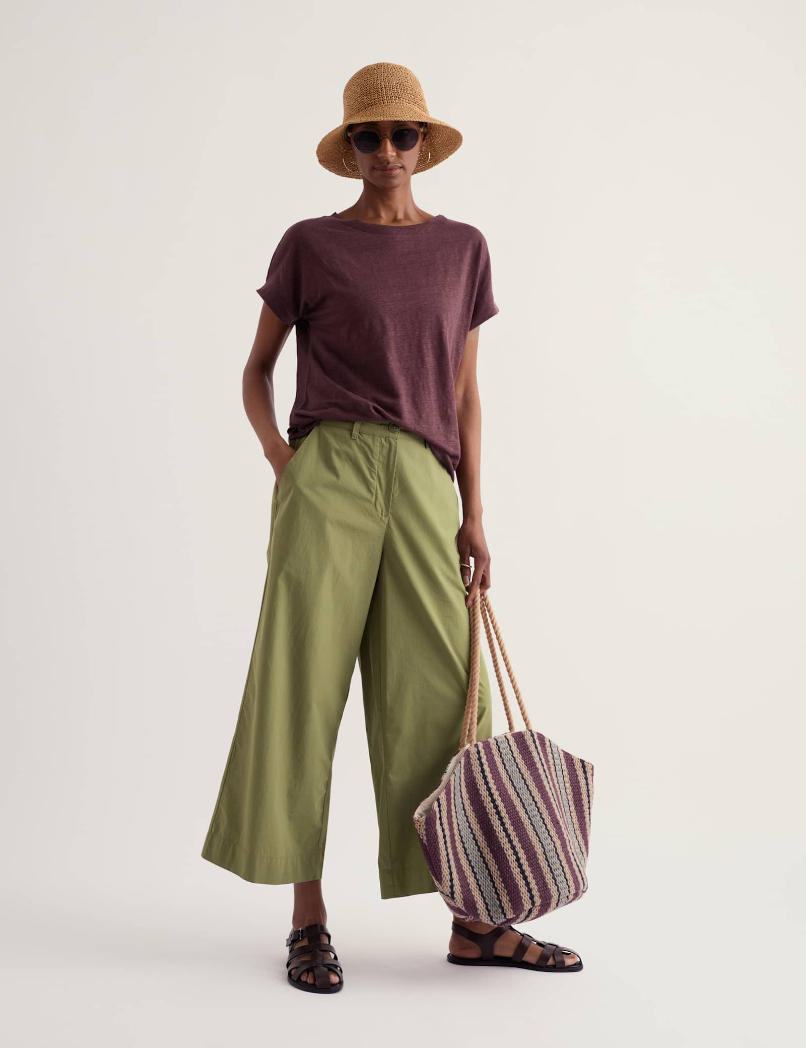 Pure Linen Jersey Boat Neck T-Shirt - image 2