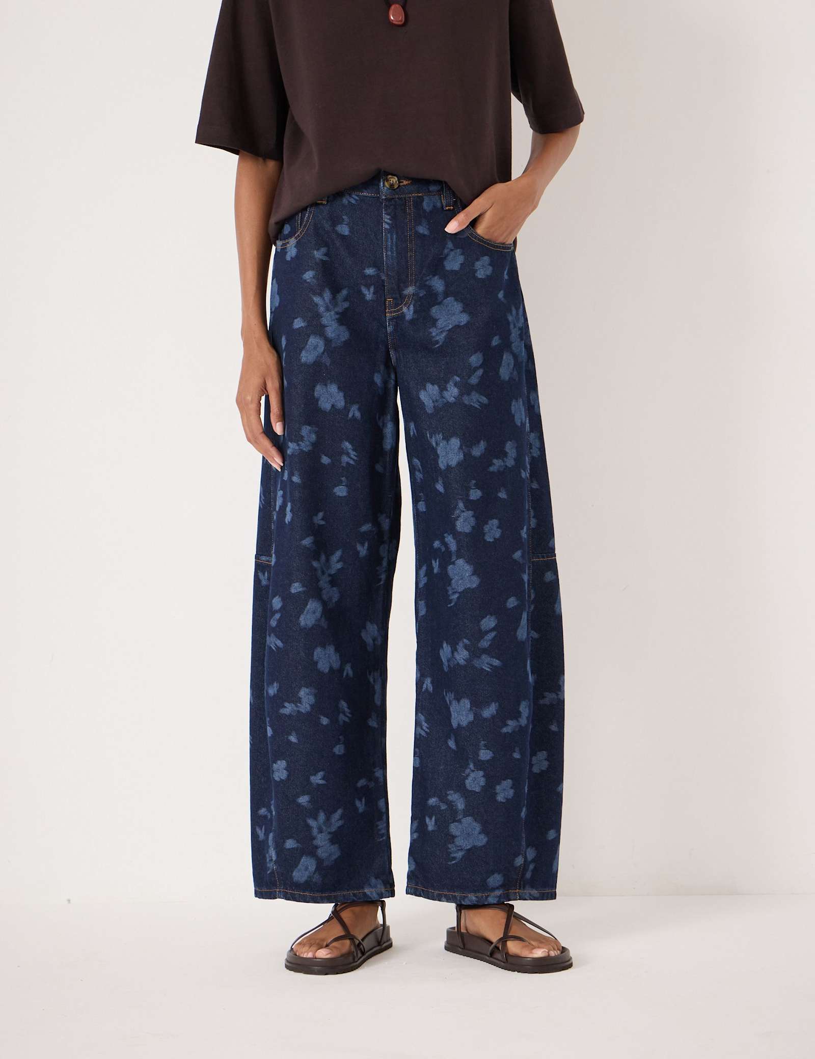 Bree Mid Rise Printed Barrel Cropped Jeans - image 2