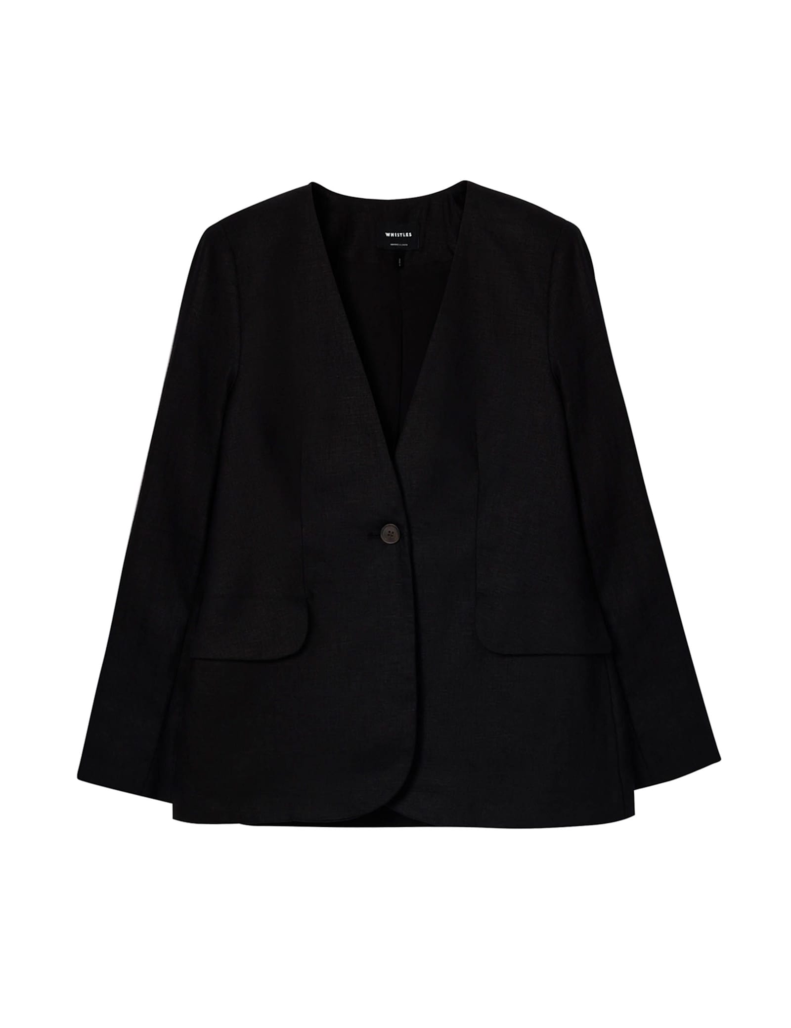 Pure Linen Collarless Blazer - image 1