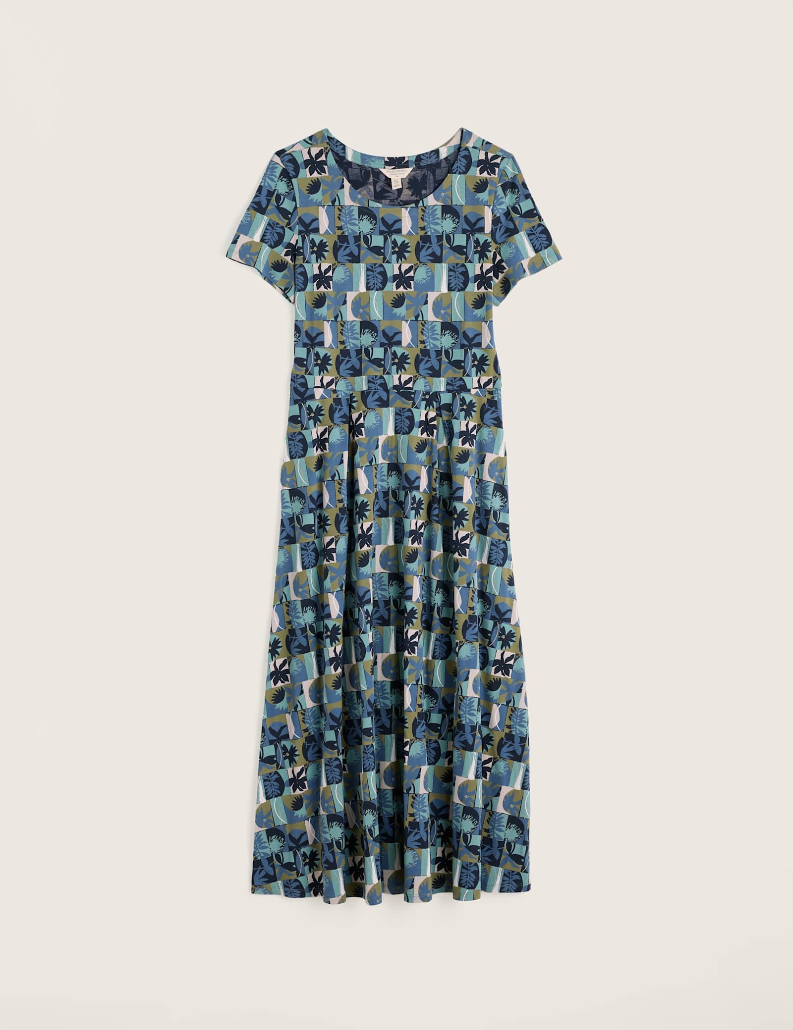 Cotton Rich Printed Midi T-Shirt Dress - image 1