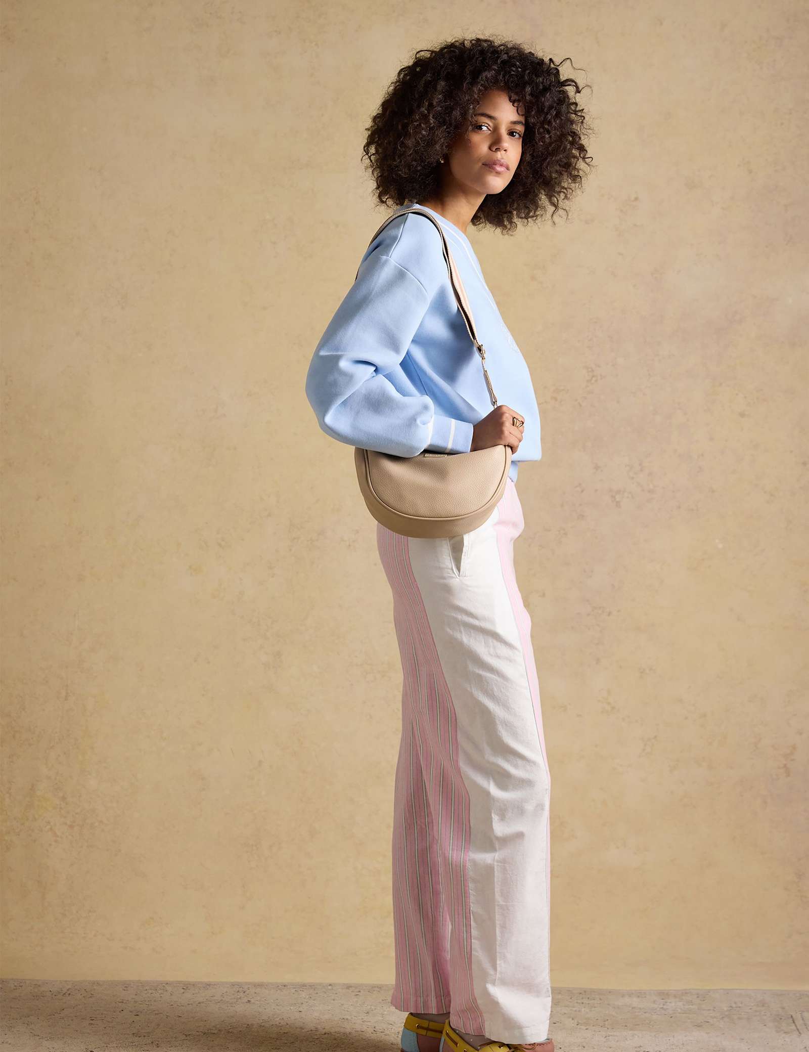 Faux Leather Half Moon Cross Body Bag - image 5