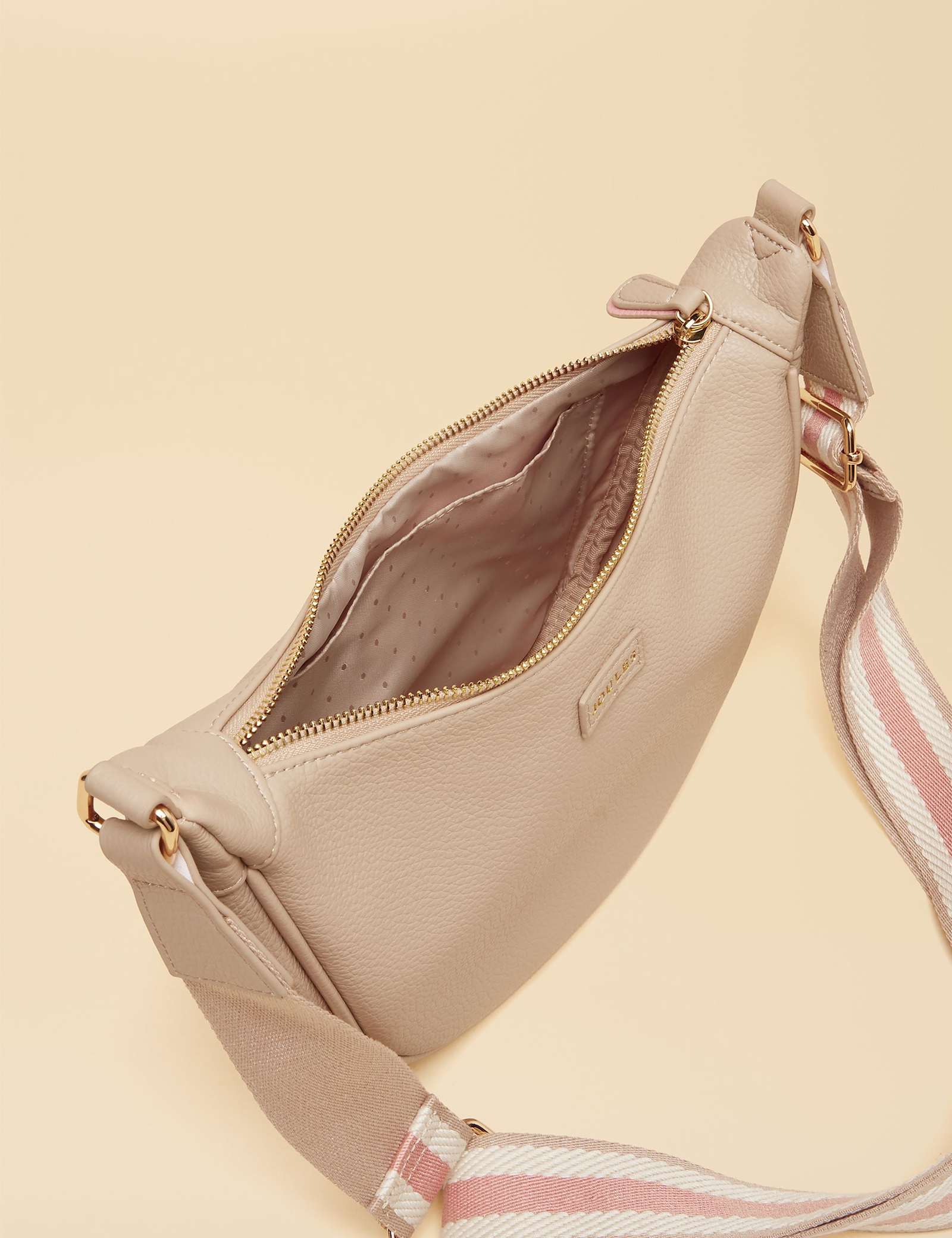 Faux Leather Half Moon Cross Body Bag - image 3