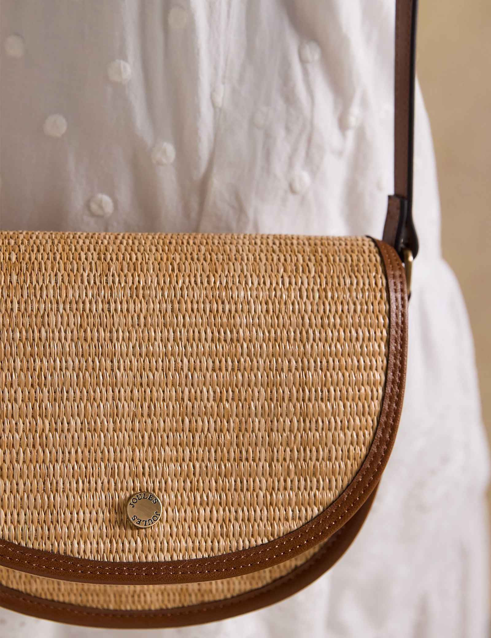 Straw Cross Body Saddle Bag - image 2