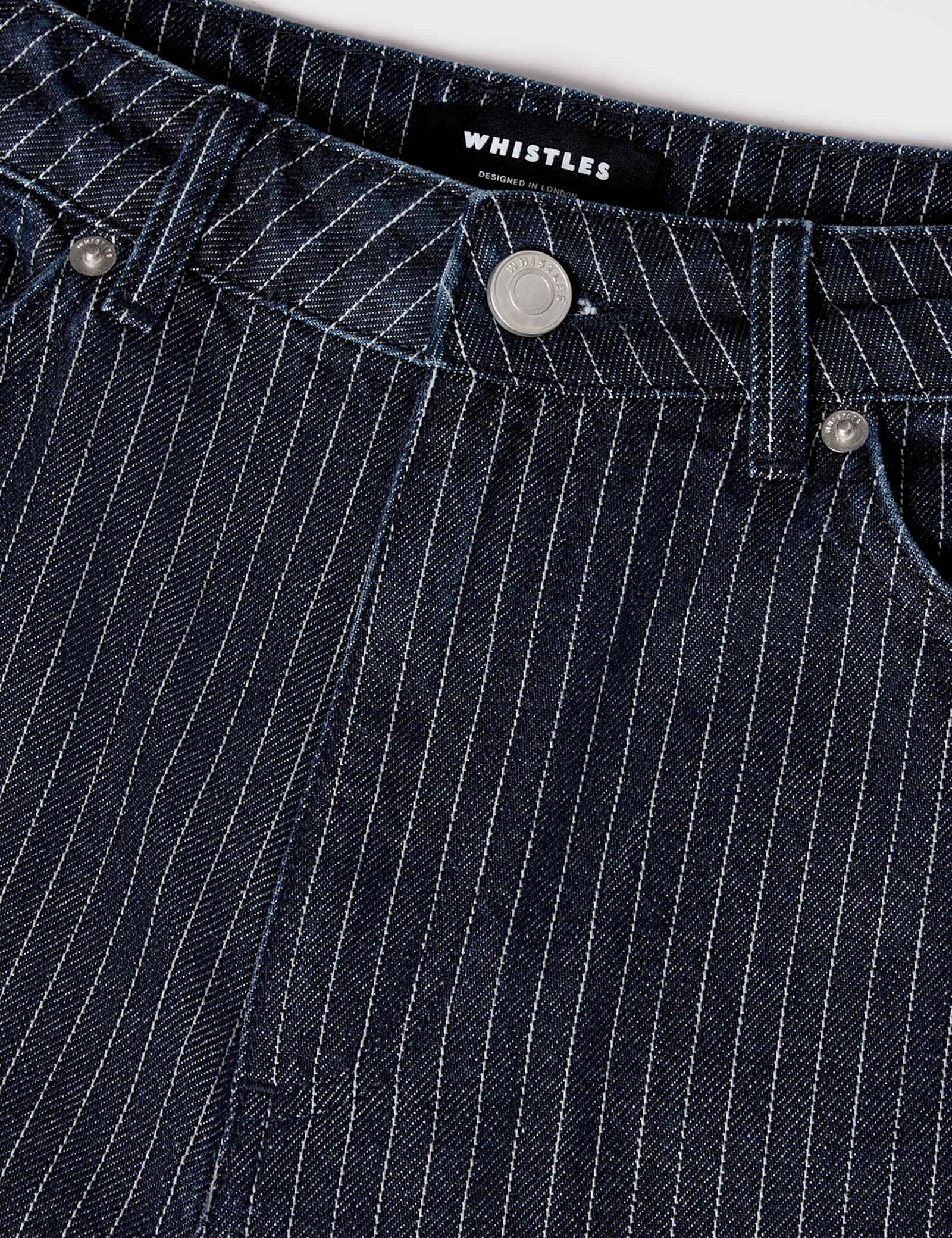 Striped High Waisted Straight Leg Jeans - image 3