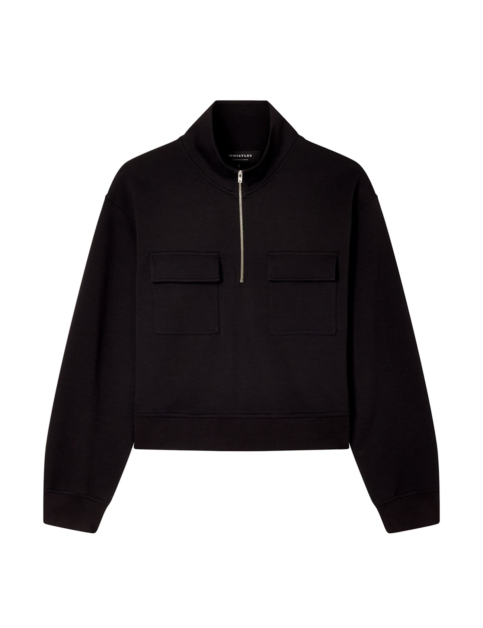 Cotton Rich Funnel Neck Quarter Zip Sweatshirt - image 1