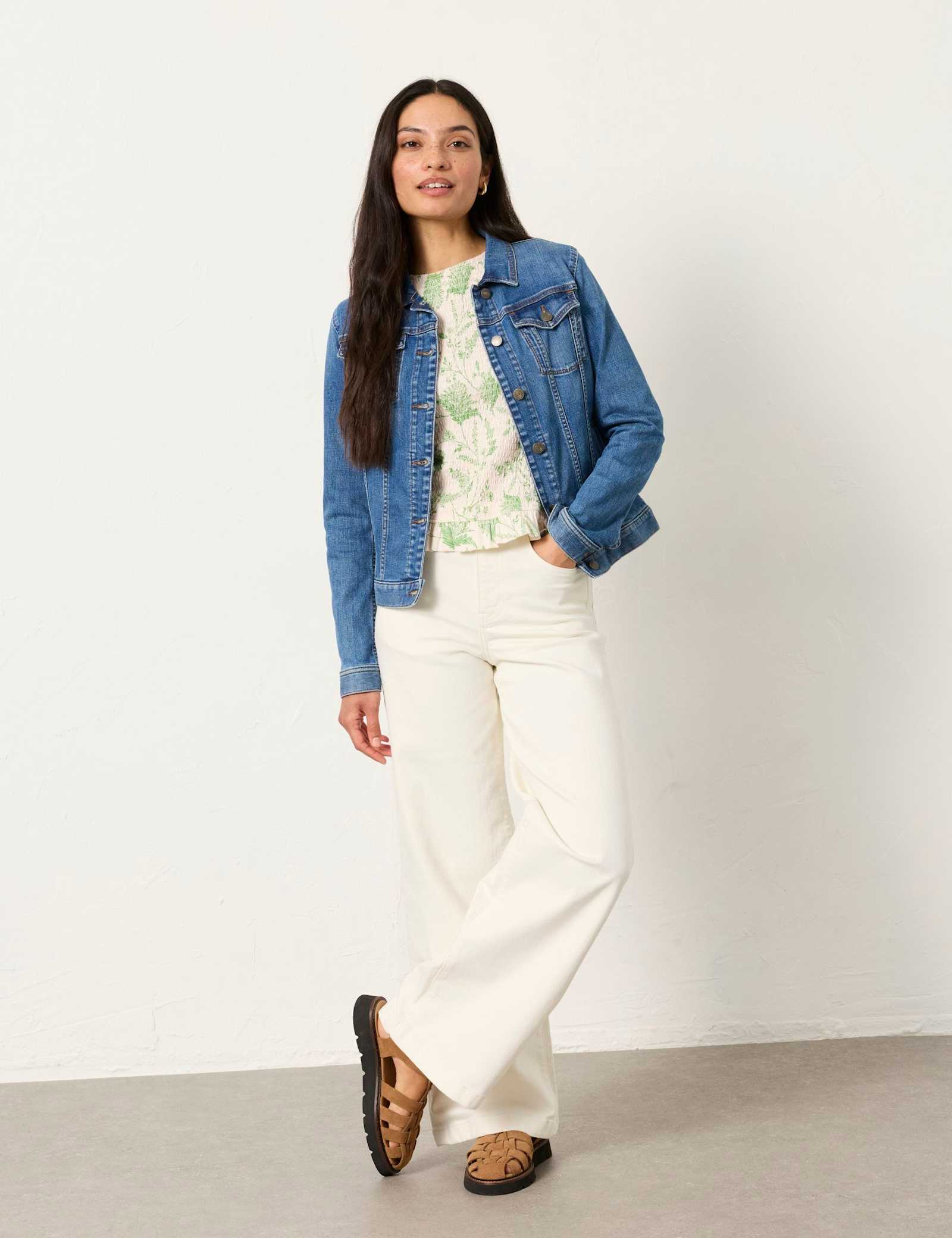 Denim Cropped Jacket - image 2